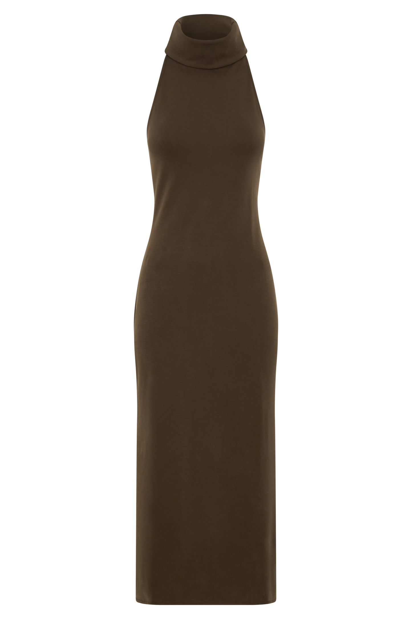 Kennedy High Neck Midi Dress - Chocolate