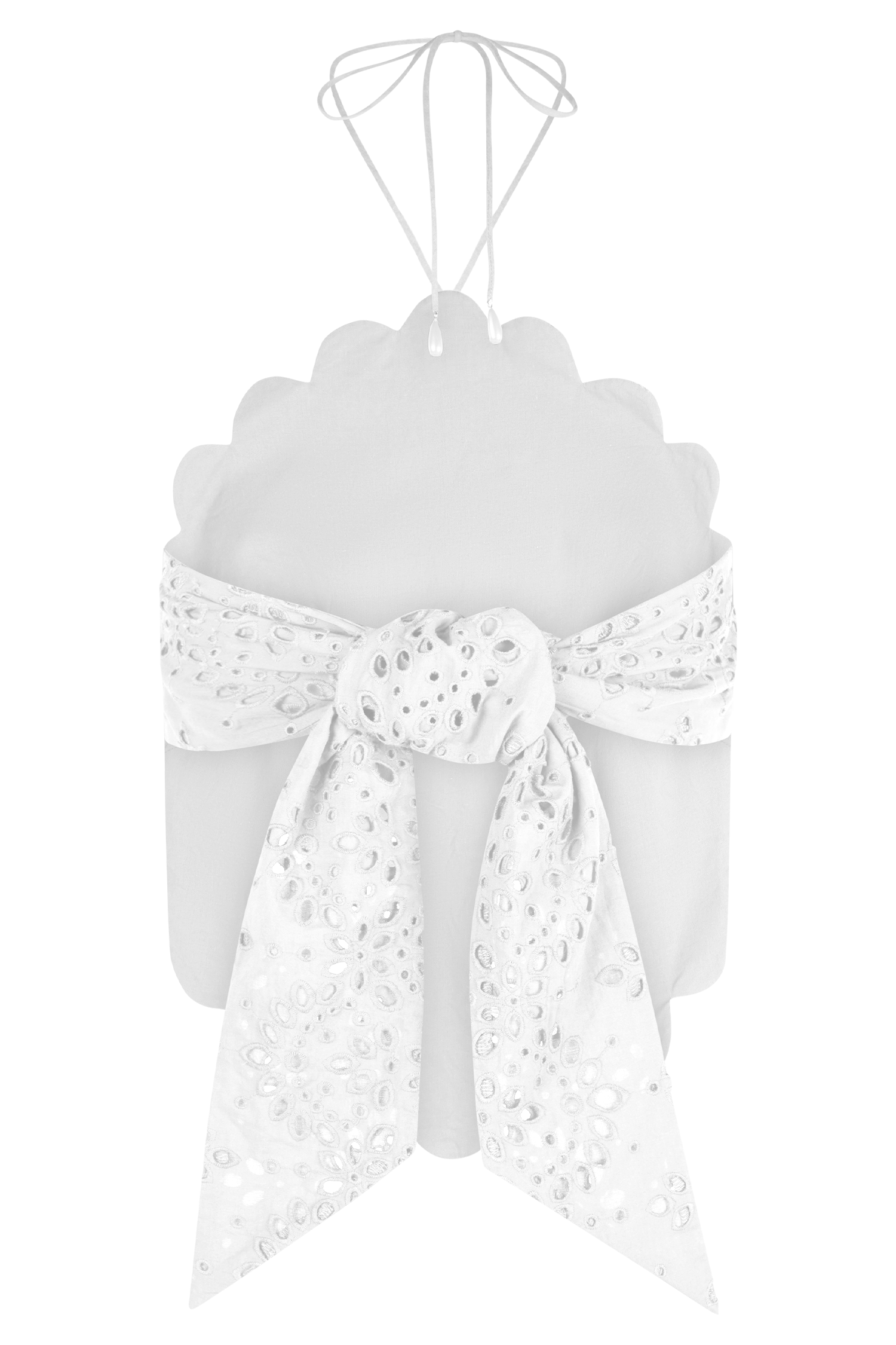 Kensley Broderie Halter Top - White #9