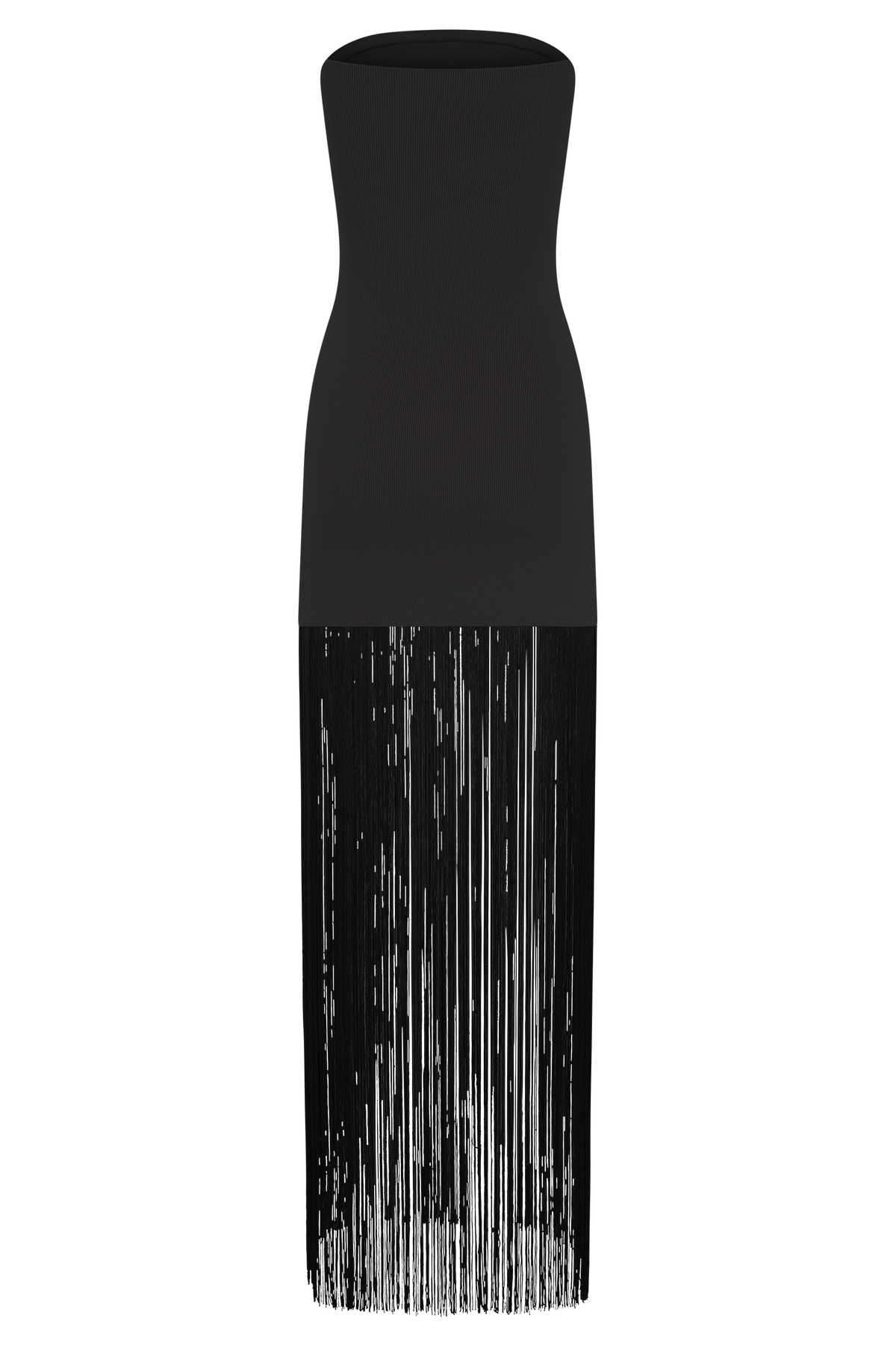 Koah Fringe Bandage Knit Maxi Dress - Black