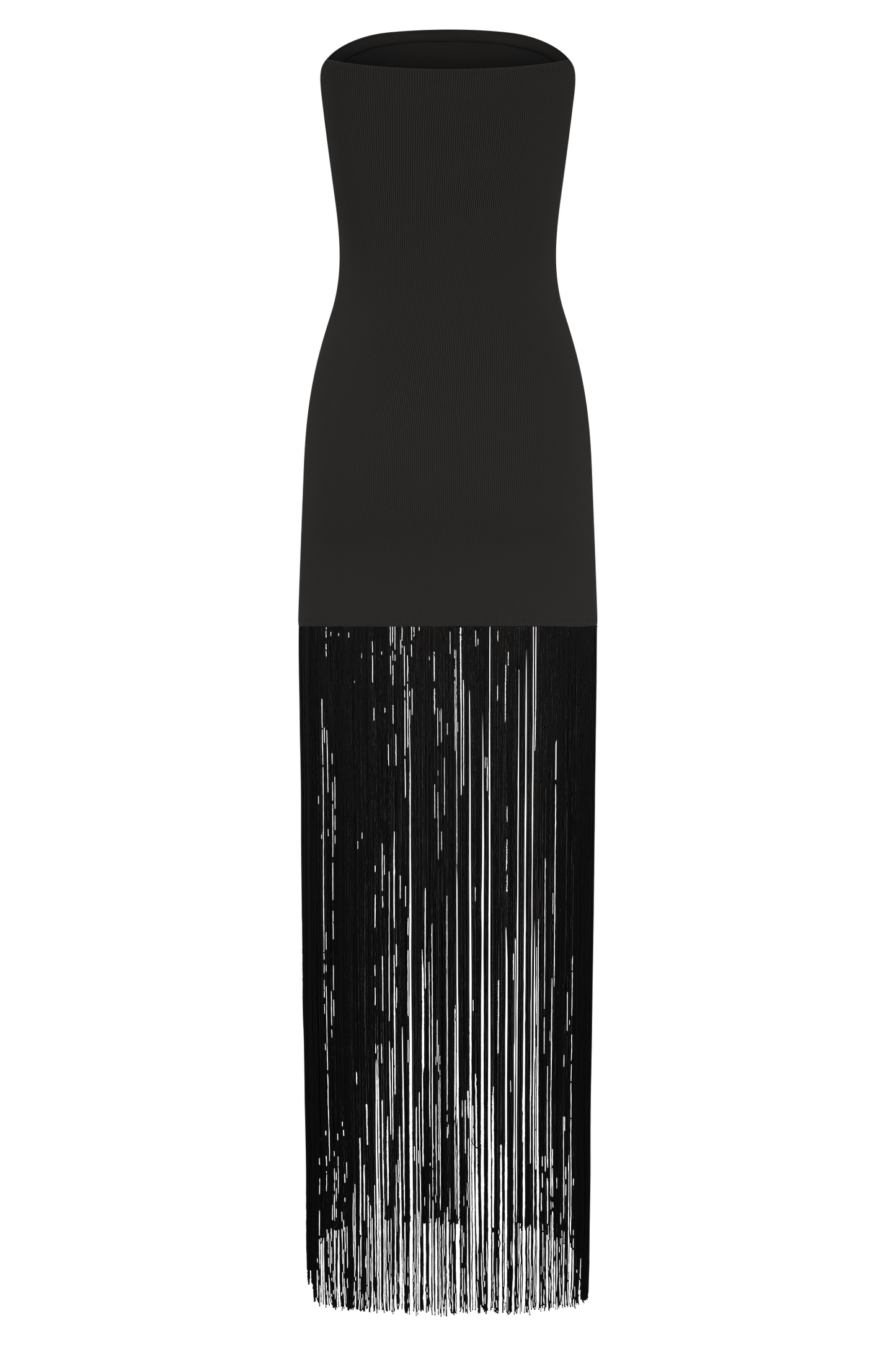 Koah Fringe Bandage Knit Maxi Dress - Black