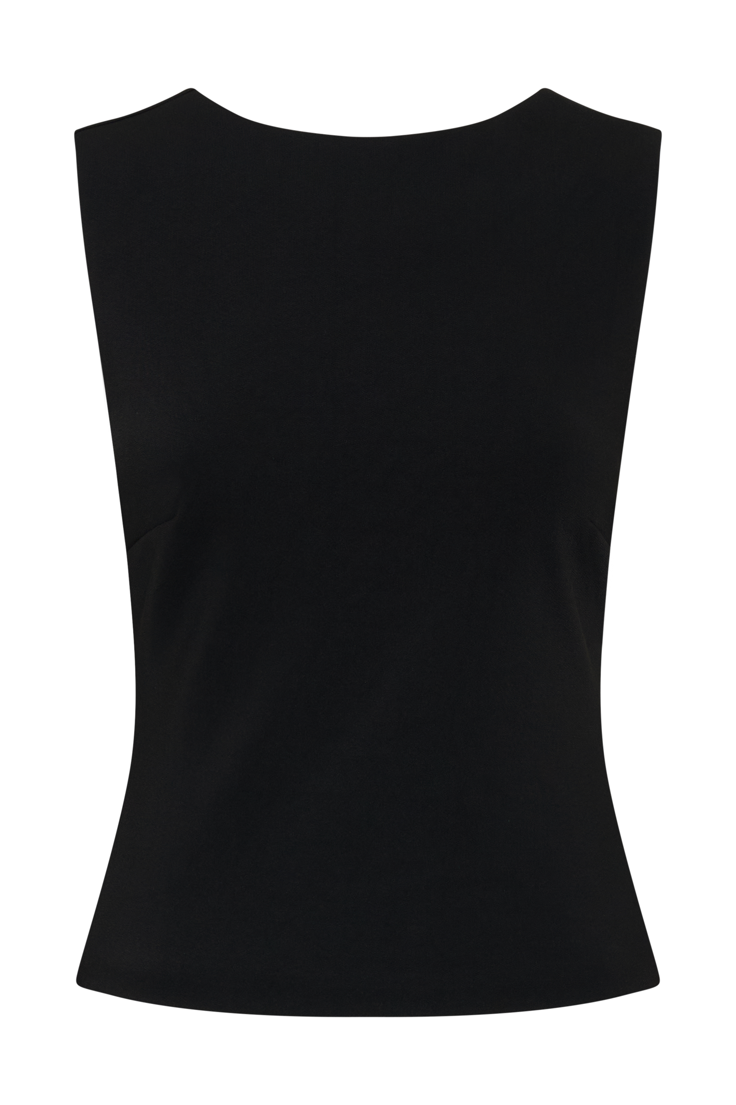Kyra Open Back Scuba Crepe Top - Black
