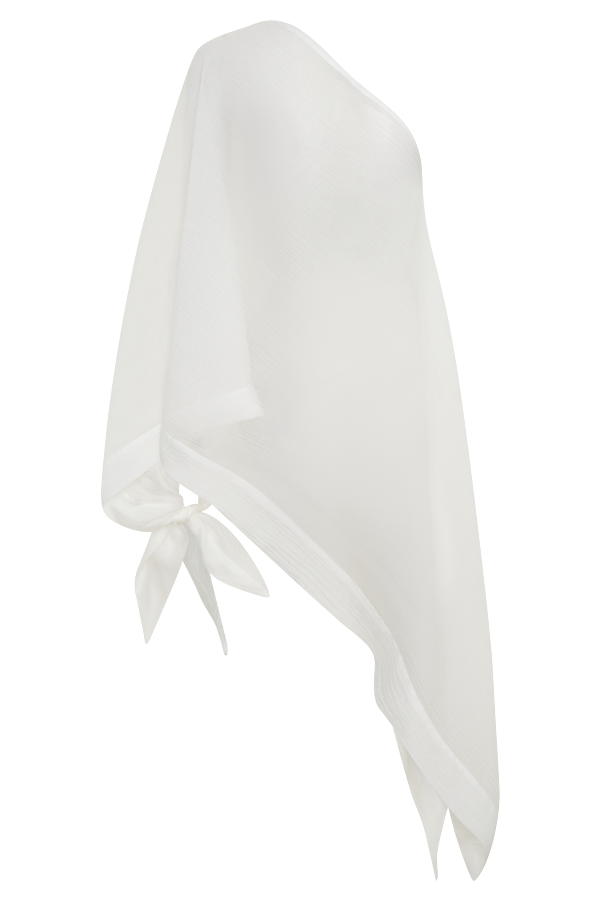 Leilani Sheer Draped Asymmetric Top - Ivory