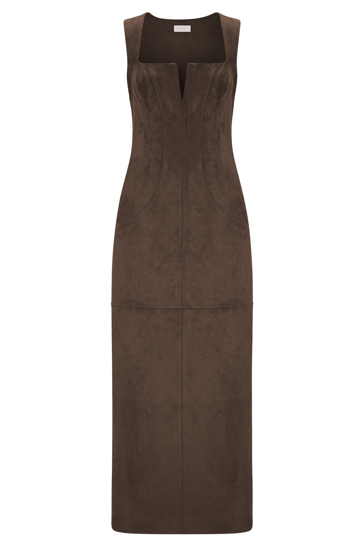 Liam Faux Suede Maxi Dress - Dark Chocolate