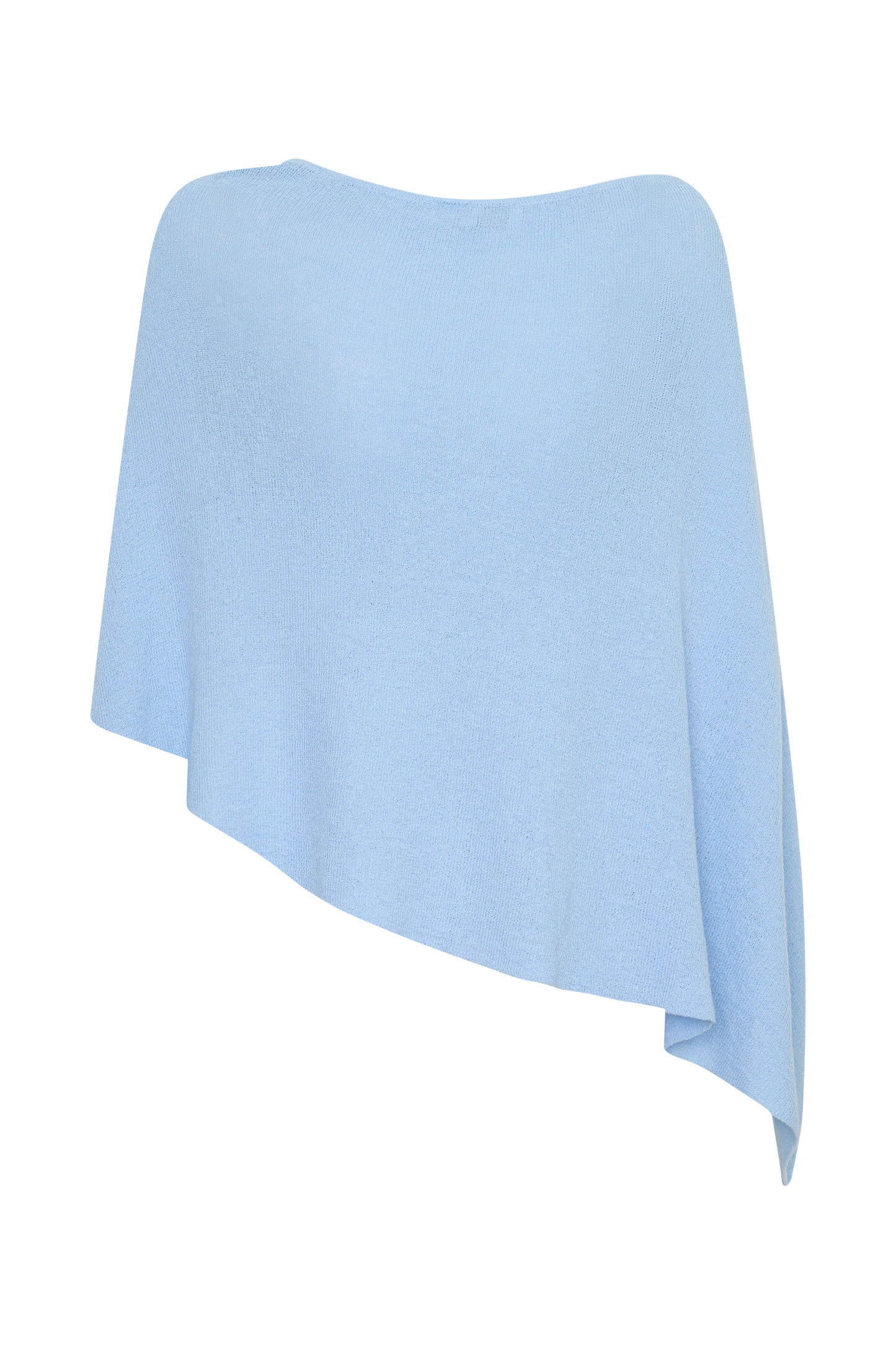 Loura One Shoulder Knit Cape Top - Cornflower Blue