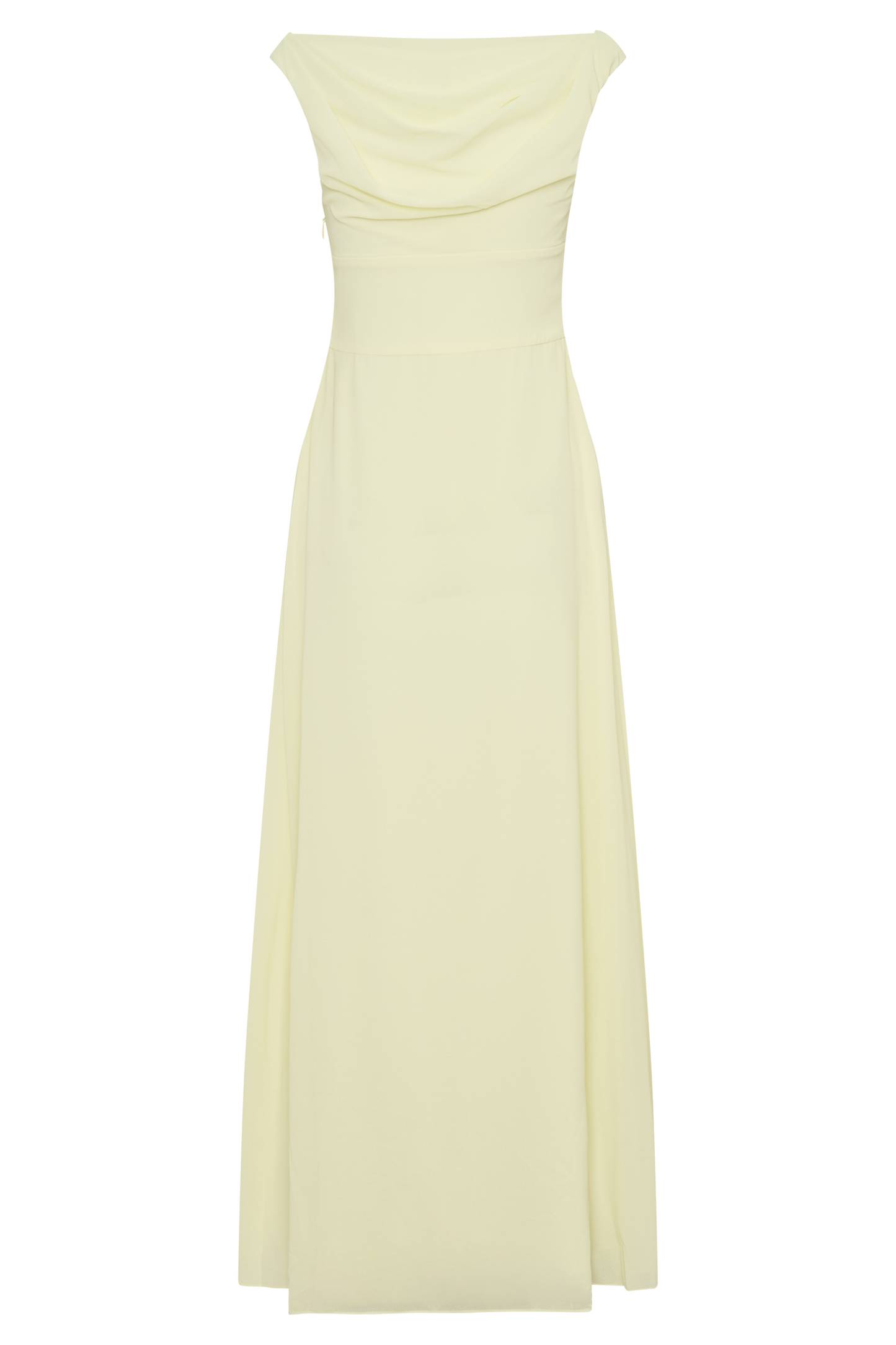 Mabel Off Shoulder Chiffon Maxi Dress - Lemon
