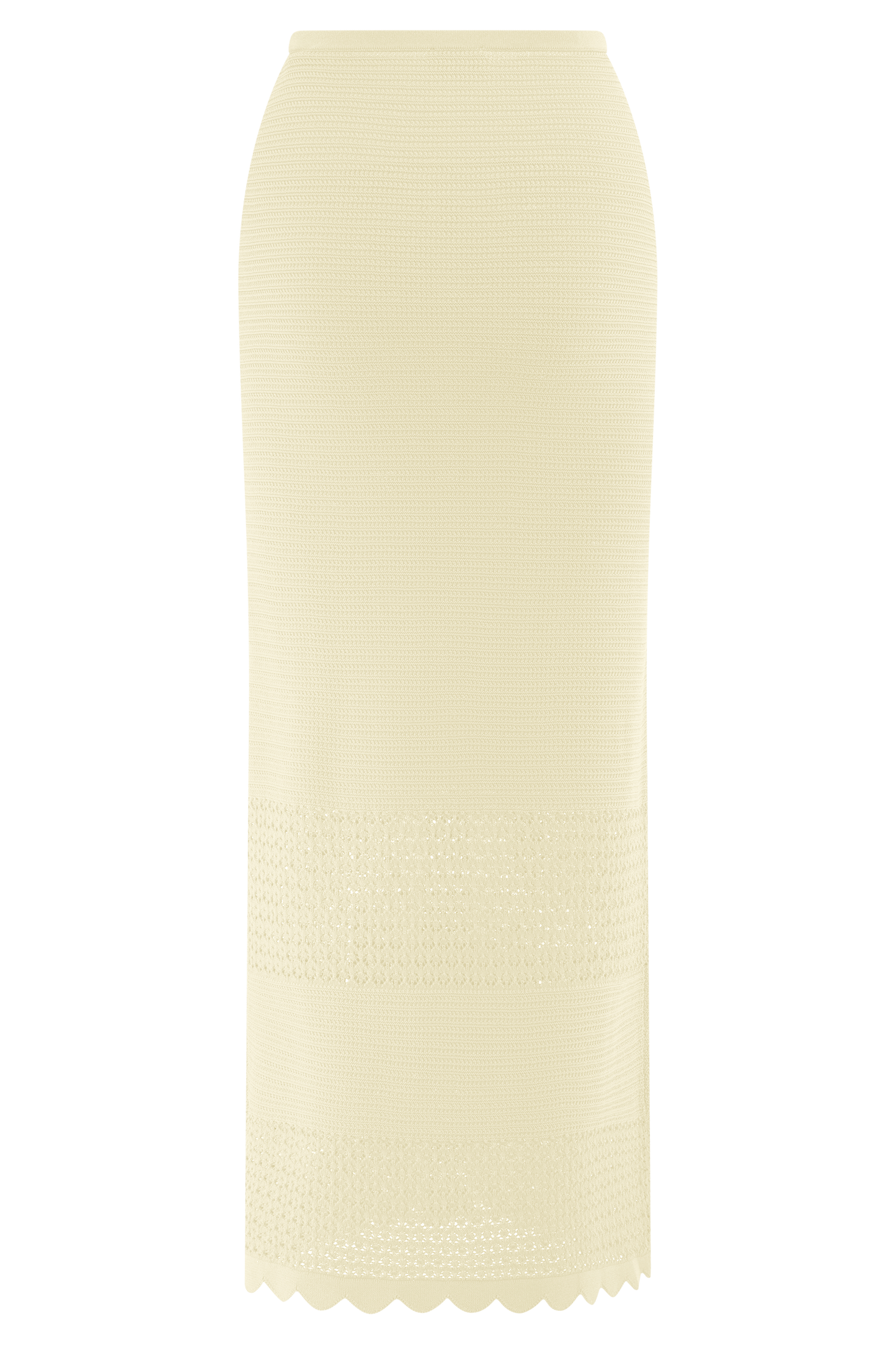 Madeline Scallop Knit Midi Skirt - Ivory