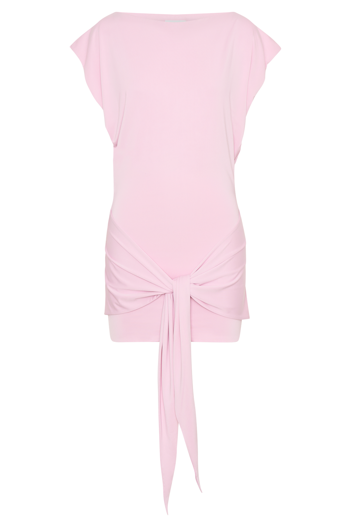 Maiara Shortsleeve Slinky Tie Mini Dress - Pink