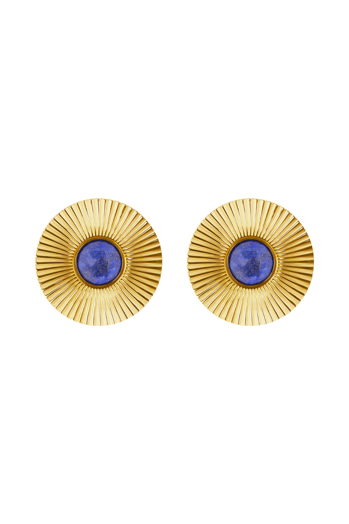 Maisie Round Gemstone Earrings - Gold