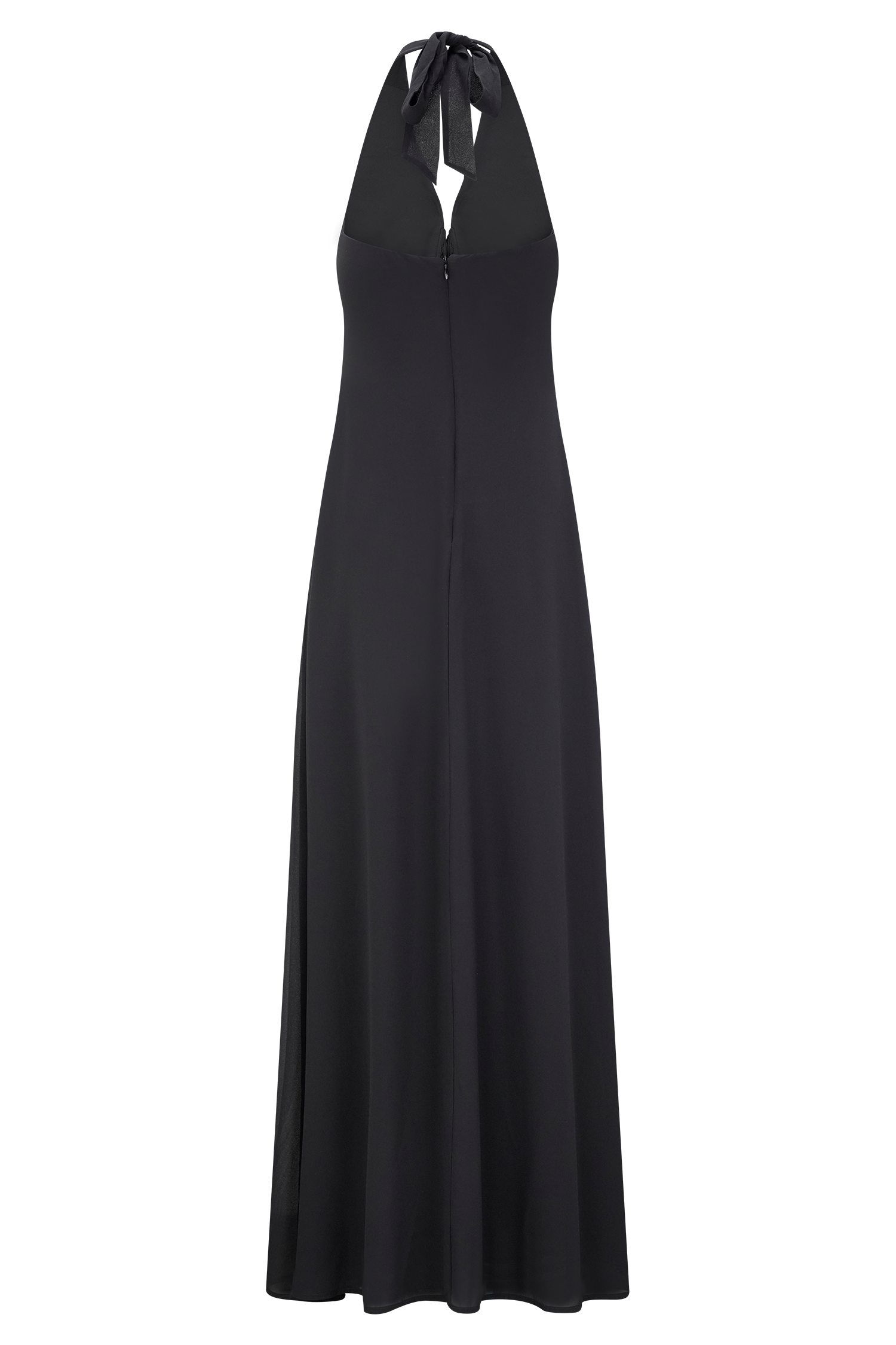 Malakhai Chiffon Halter Maxi Dress - Black #6