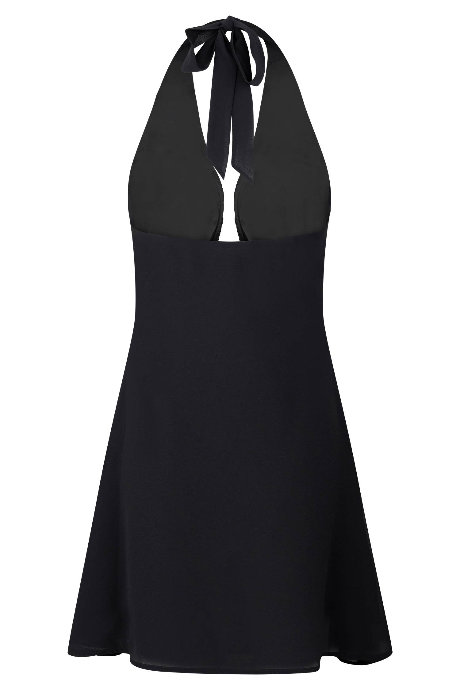 Malakhai Chiffon Halter Mini Dress - Black #6