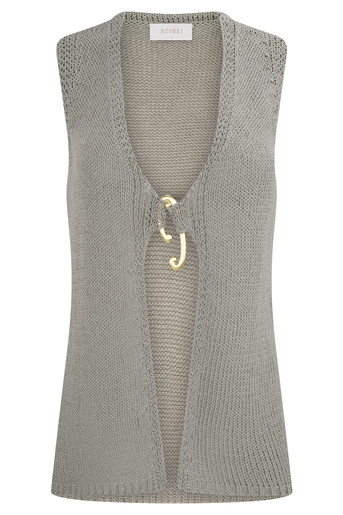 Malani Knit Top With Hardware - Sage