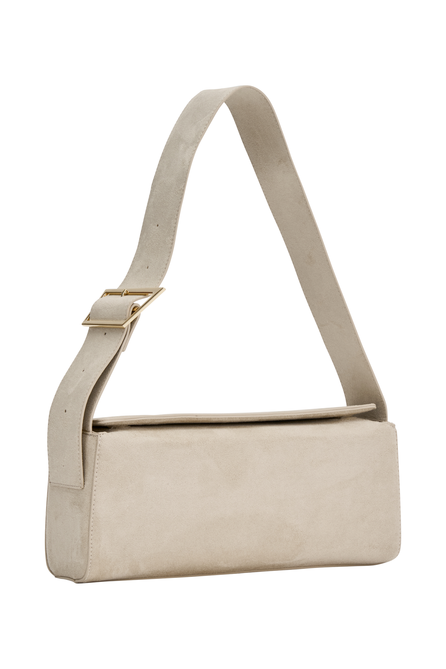 Maria Faux Suede Shoulder Bag - Stone