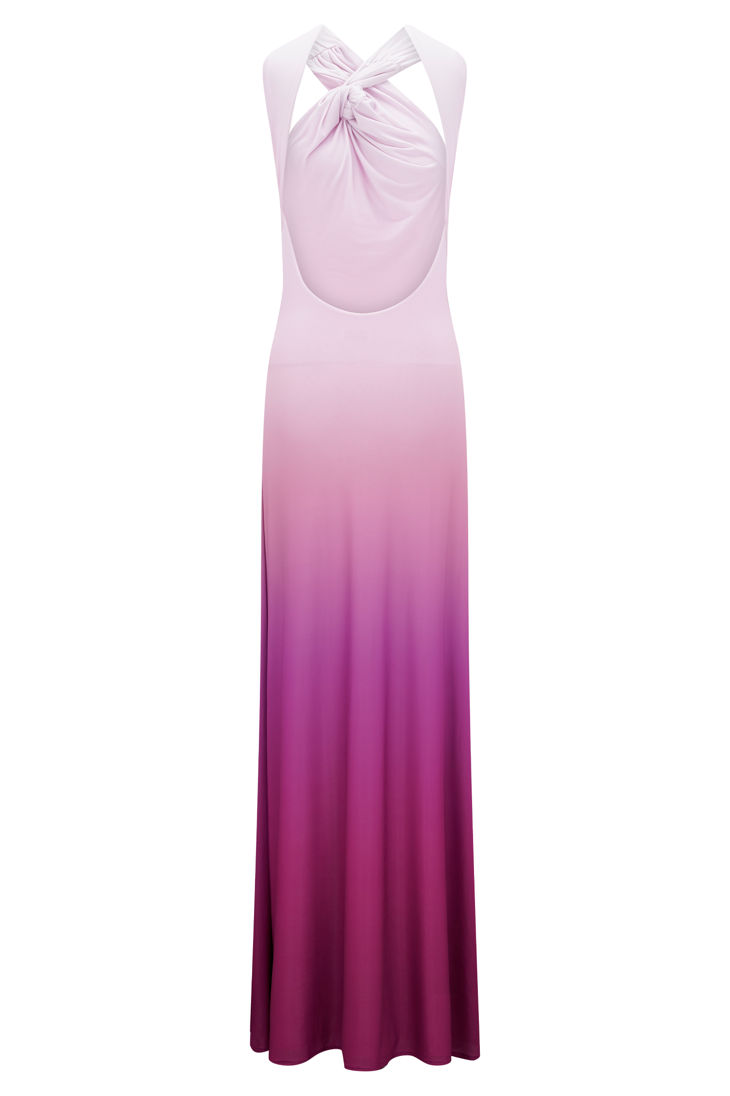 Marlee Asymmetrical Slinky Maxi Dress - Ombre Pink #6