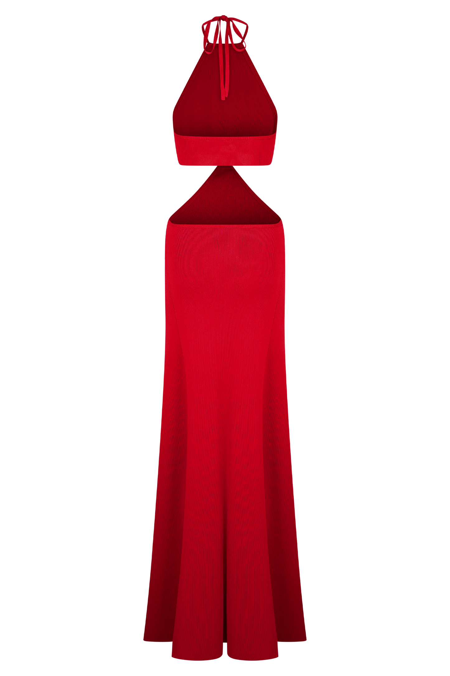 Marlowe Halter Knit Maxi Dress - Red