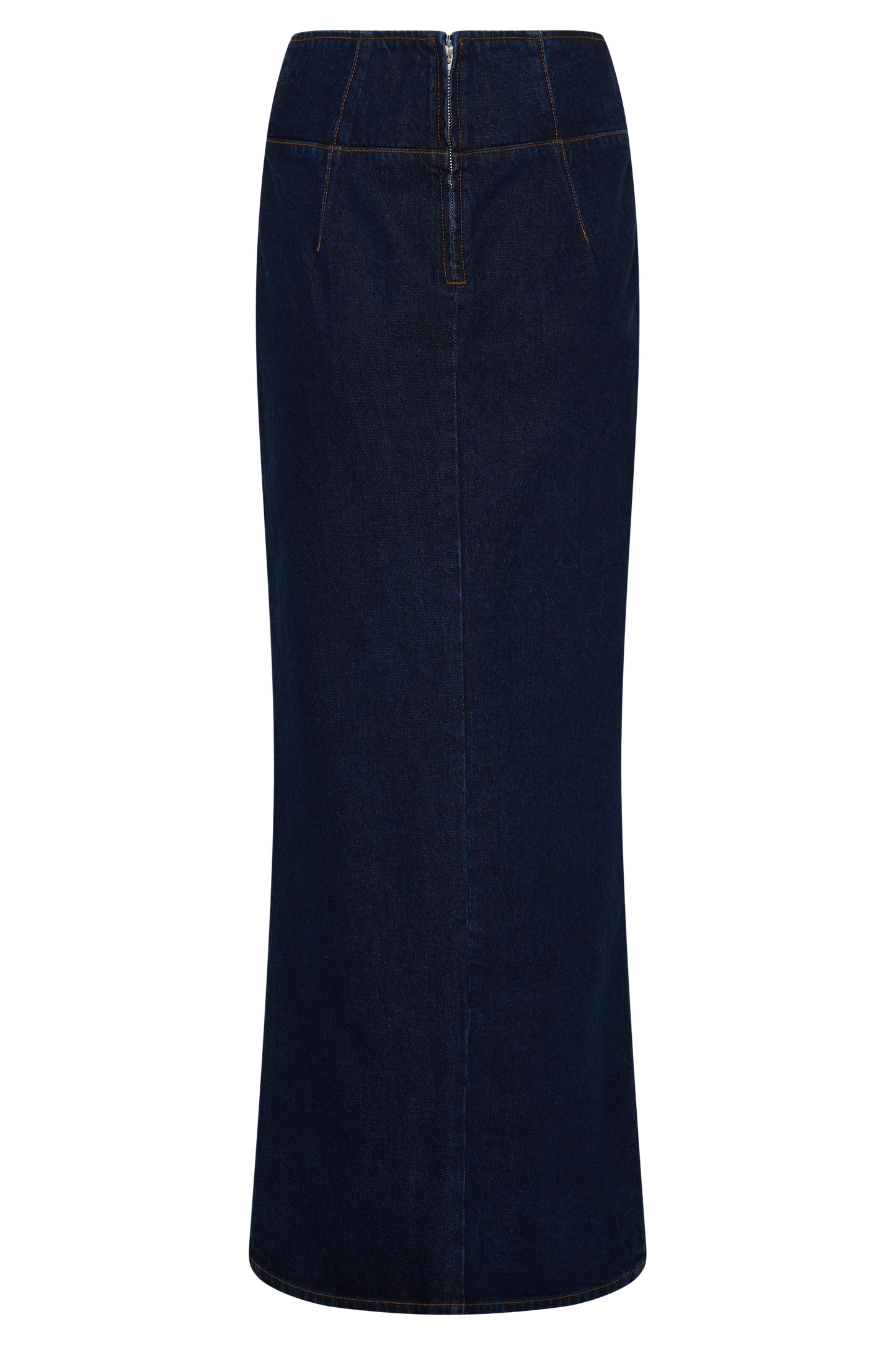 Maylena High Rise Denim Maxi Skirt - Indigo Blue