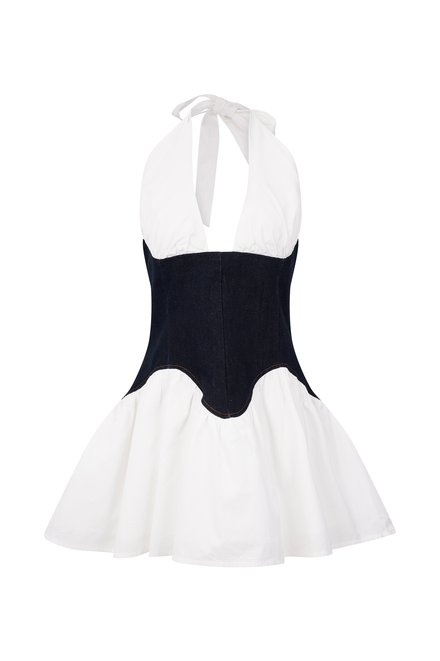 Merlyn Denim Cotton Mini Dress - Indigo Blue #9