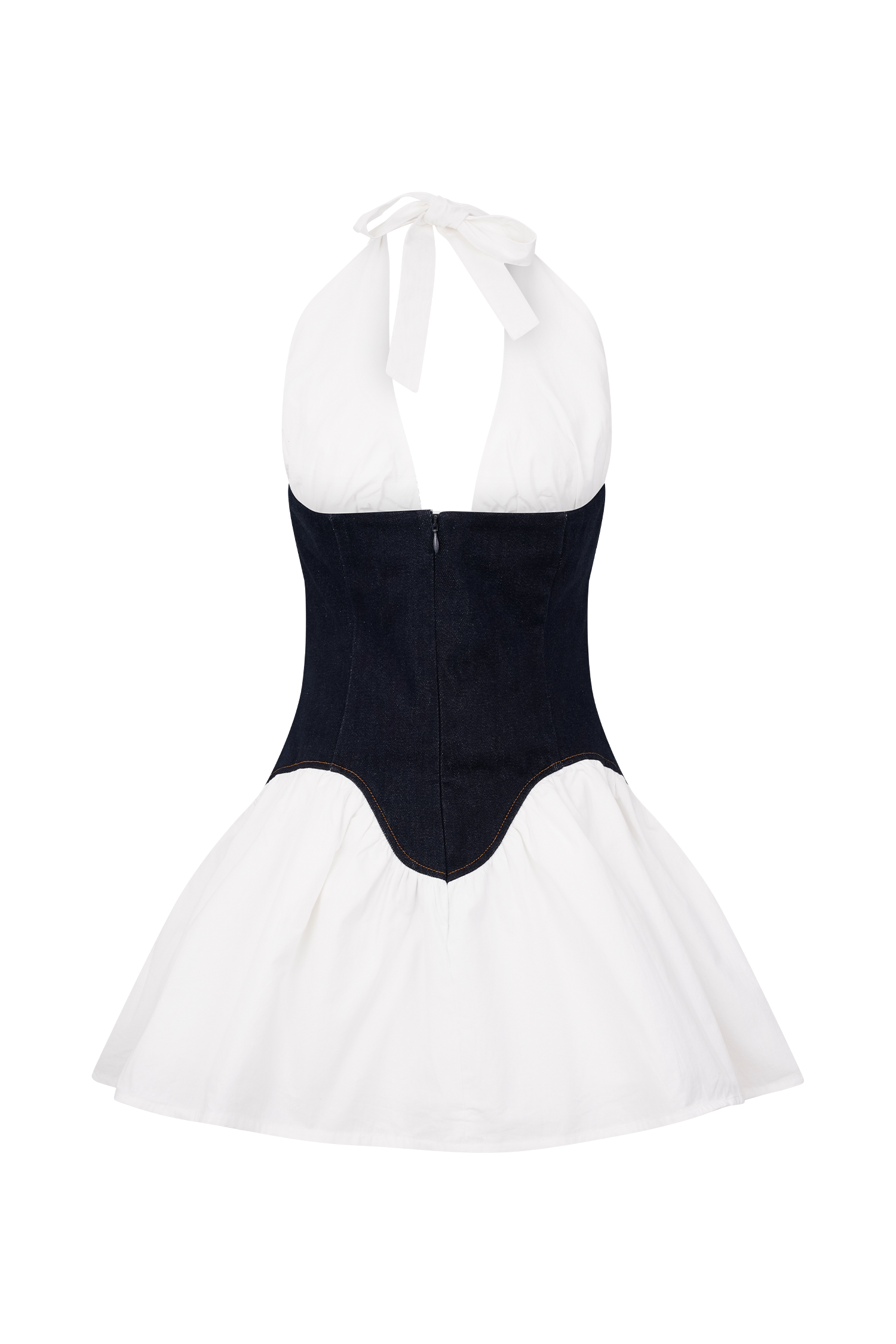 Merlyn Denim Cotton Mini Dress - Indigo Blue #8