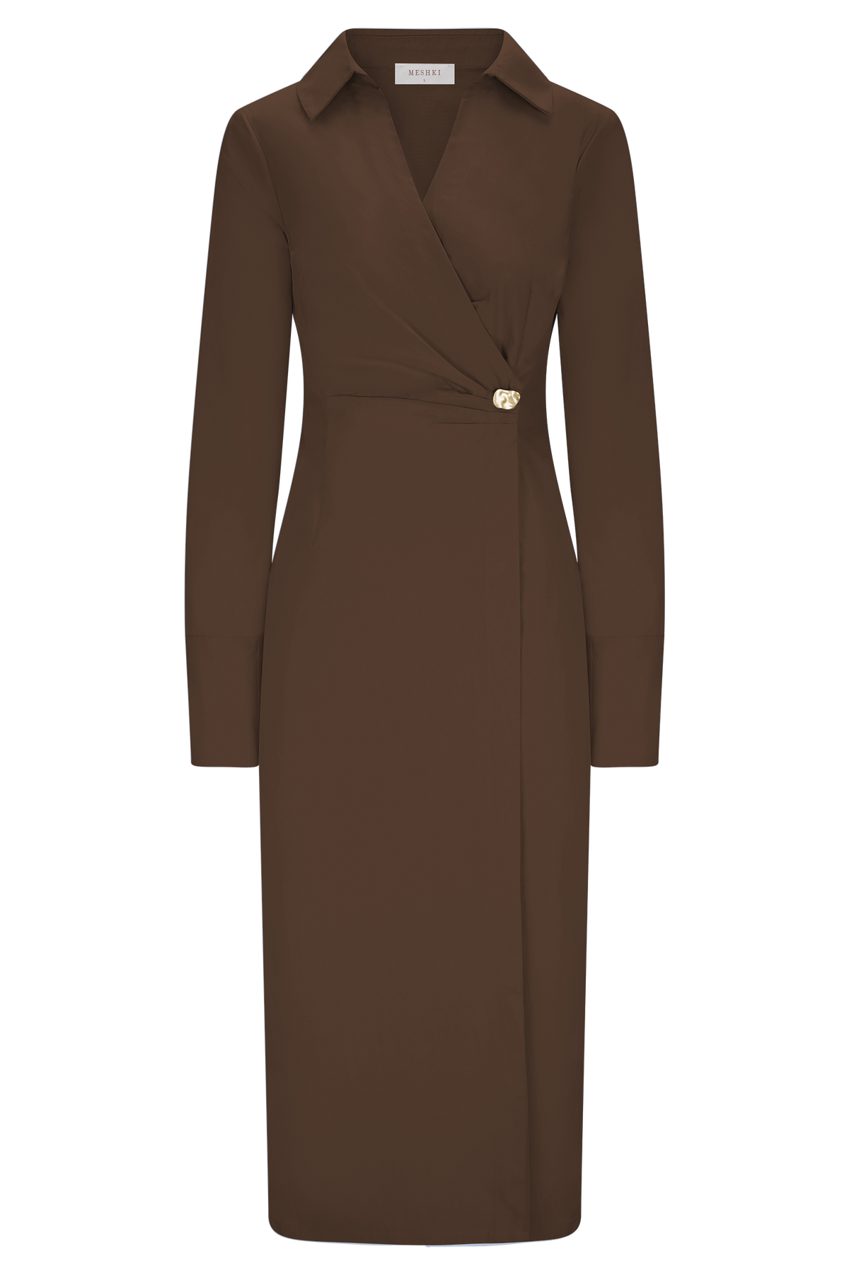 Mikaila Asymmetric Shirt Dress - Dark Chocolate