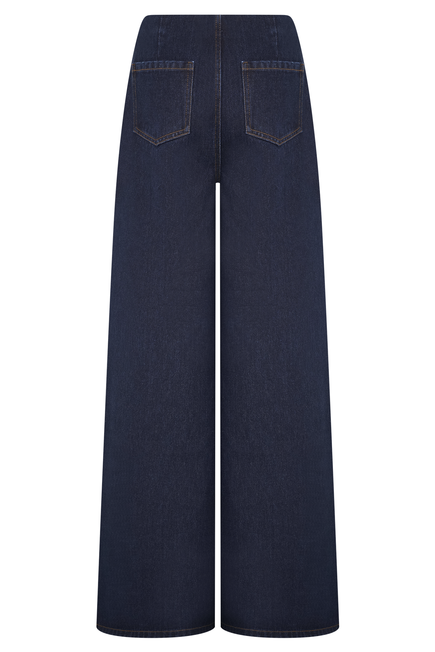 Miranda Faux Suede Belted Denim Wide Leg Jeans - Indigo Blue