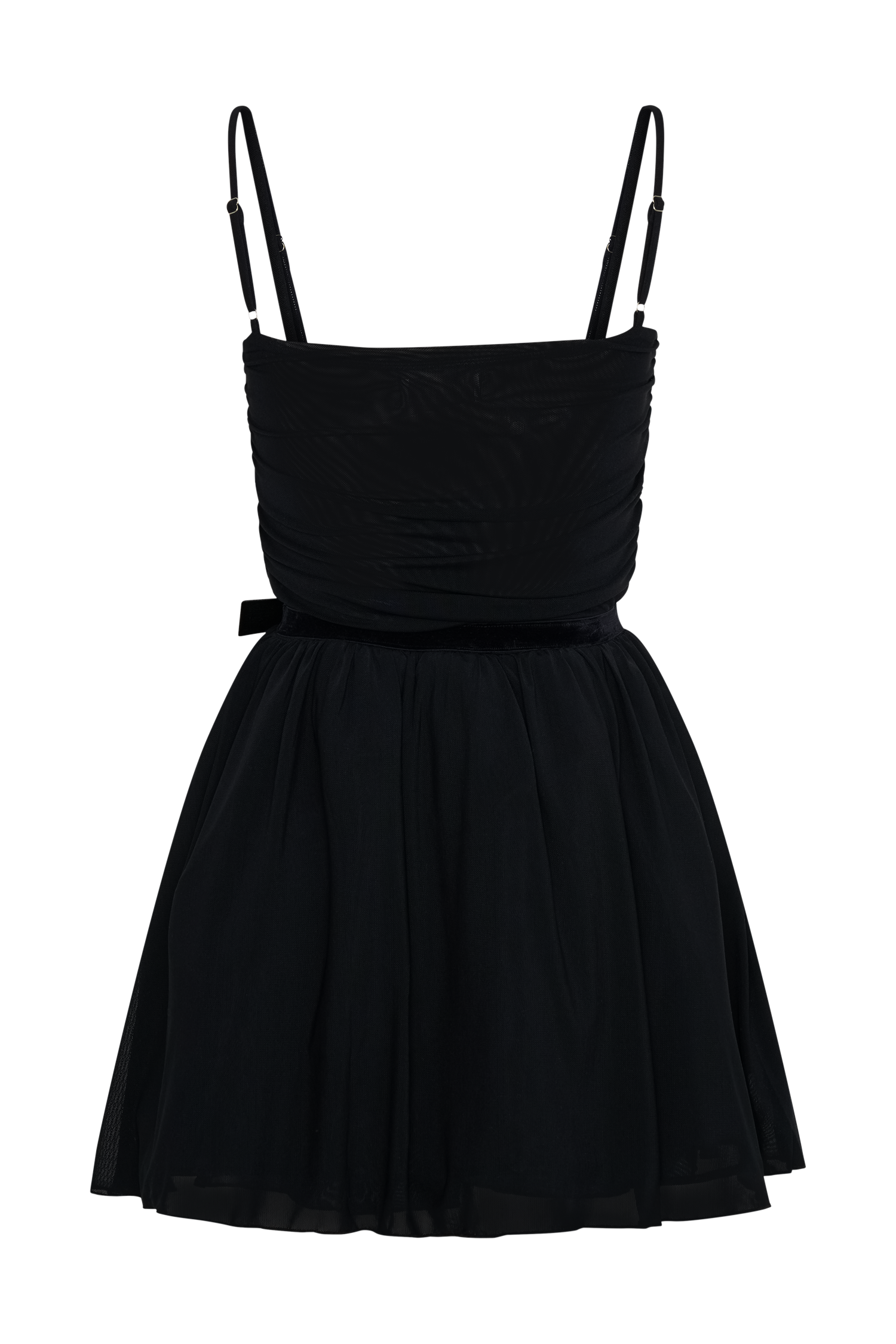 Mischa Mesh Mini Dress With Flower - Black #7