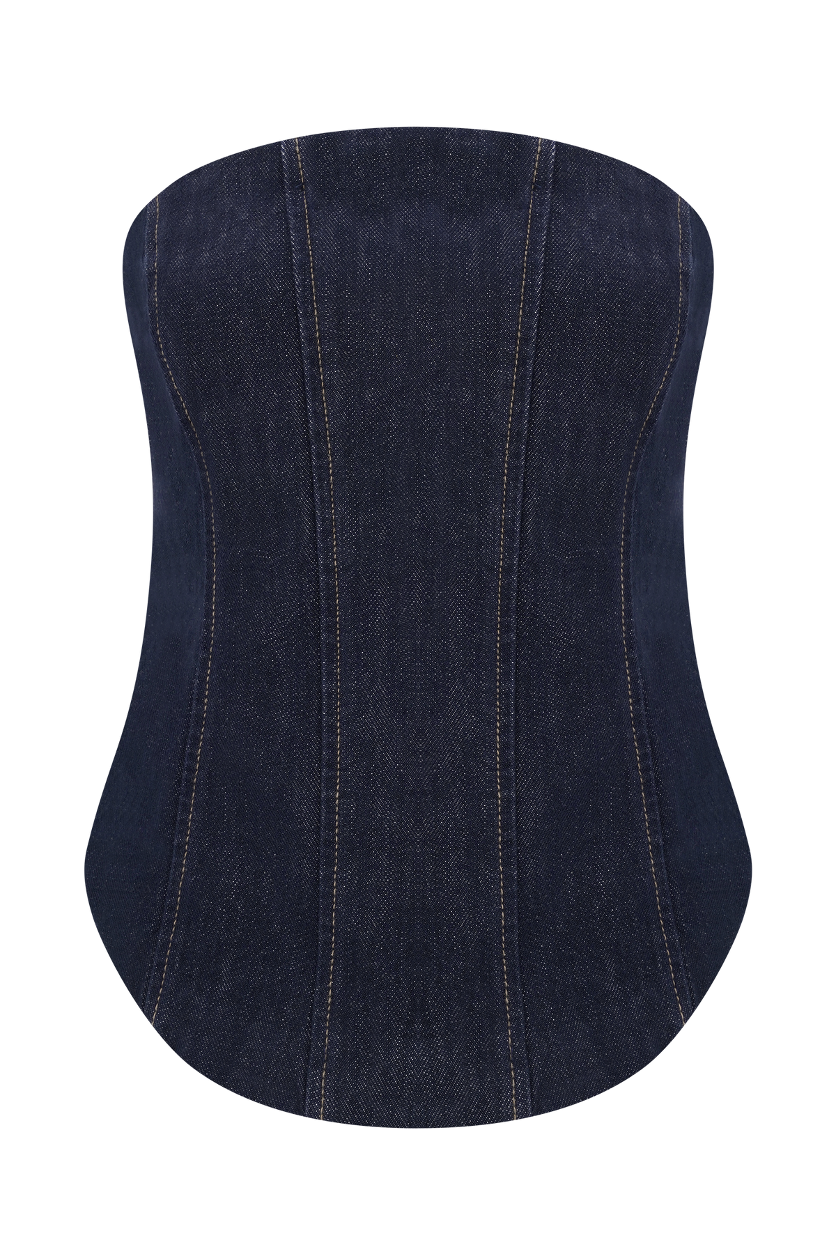Monte Strapless Denim Corset - Washed Indigo Blue