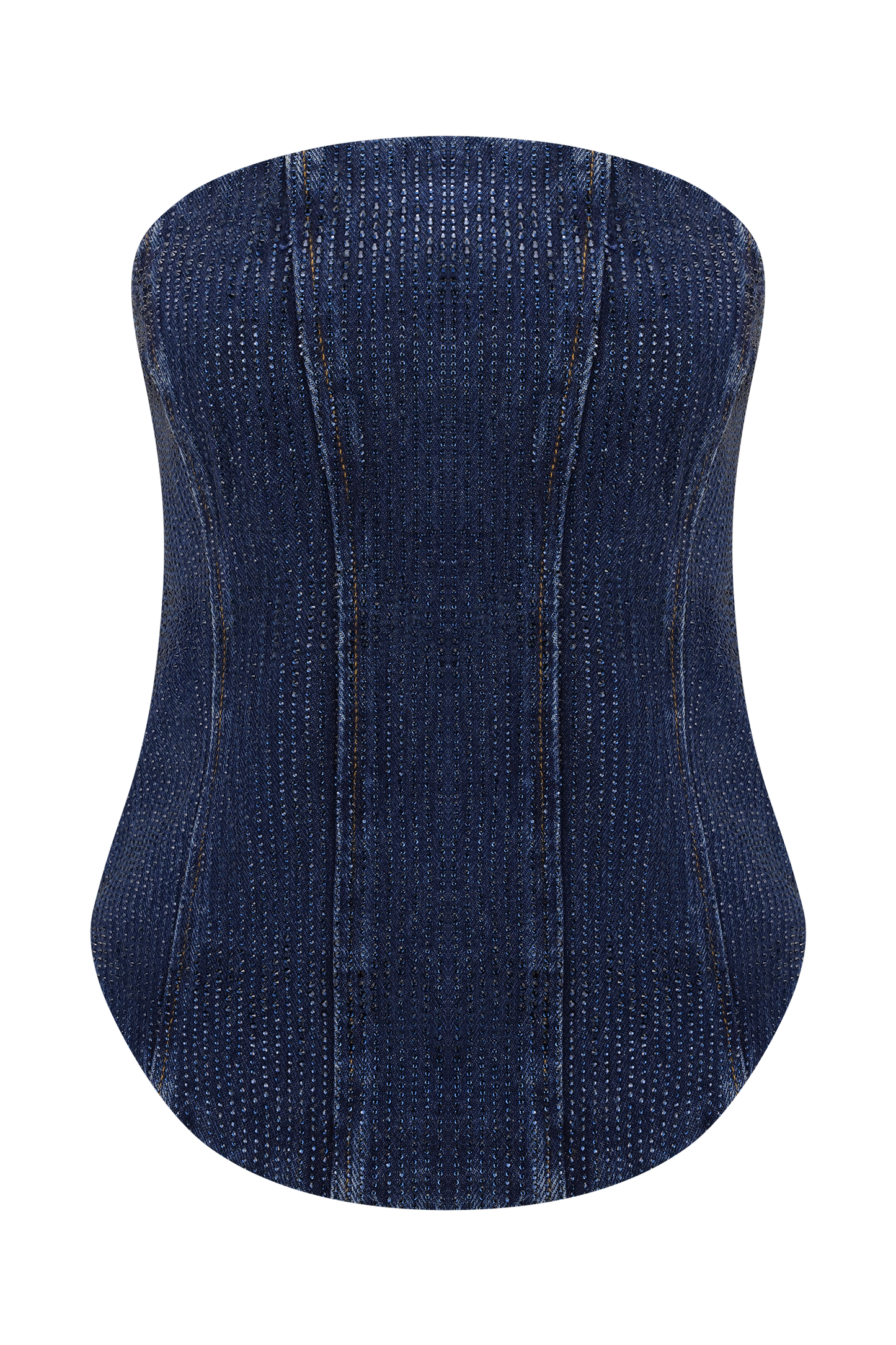Monte Strapless Diamante Denim Corset - Midnight Blue