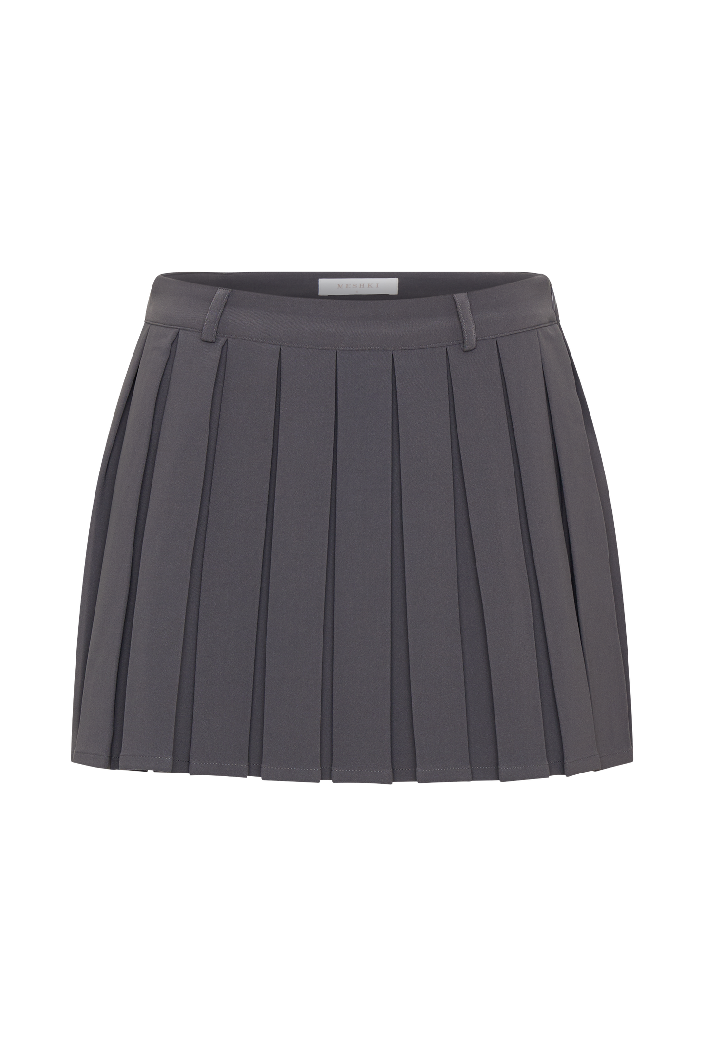 Mura Pleated Mini Skirt - Charcoal