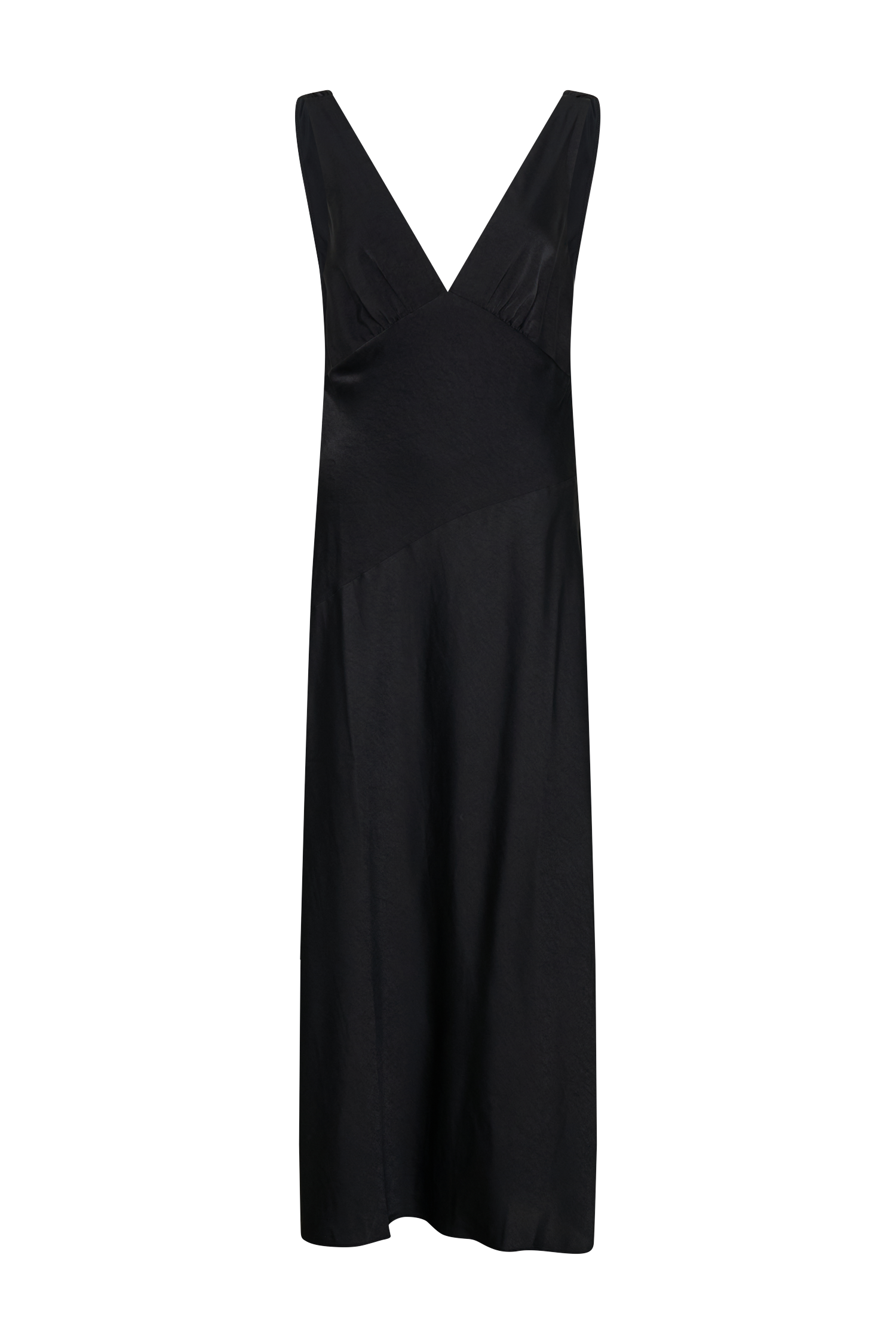 Nadia Maxi Satin Dress With Back Cowl - Black #10