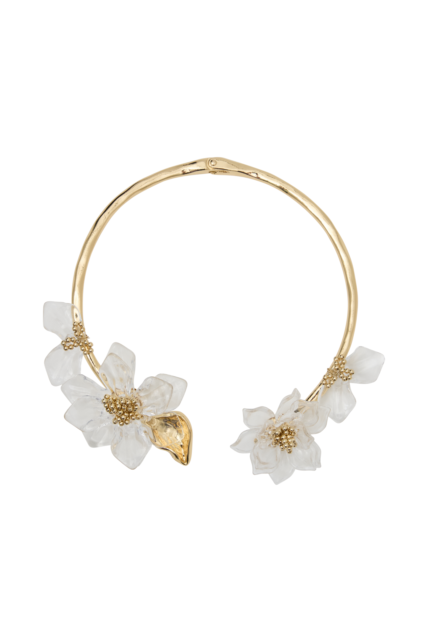 Naomi Acrylic Flower Necklace - Gold