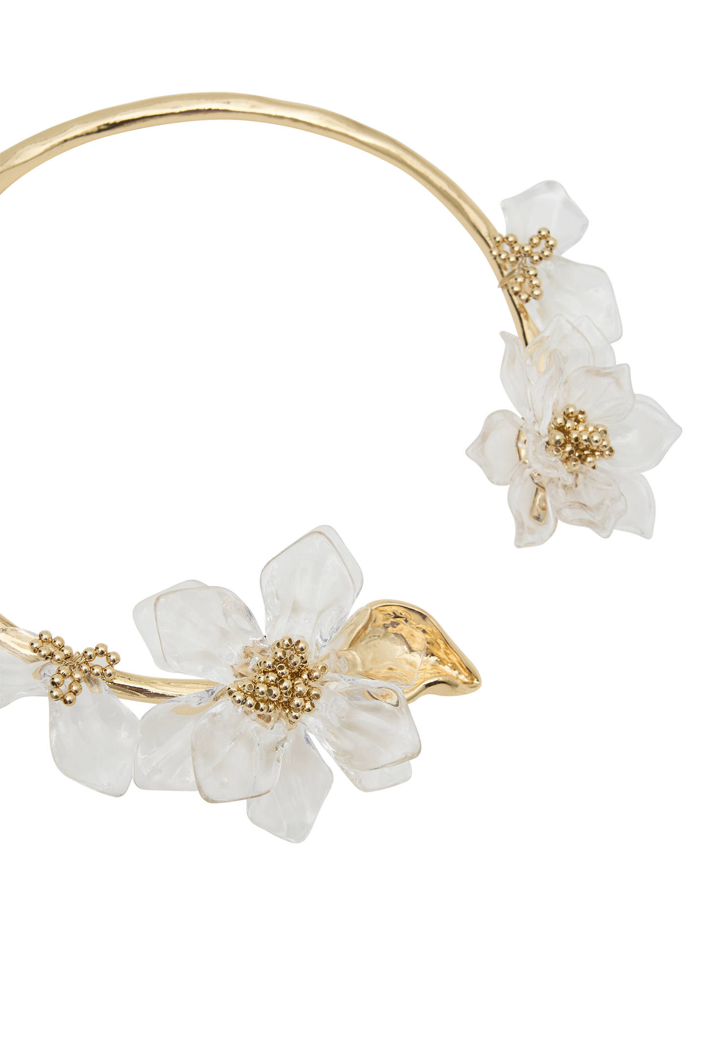 Naomi Acrylic Flower Necklace - Gold