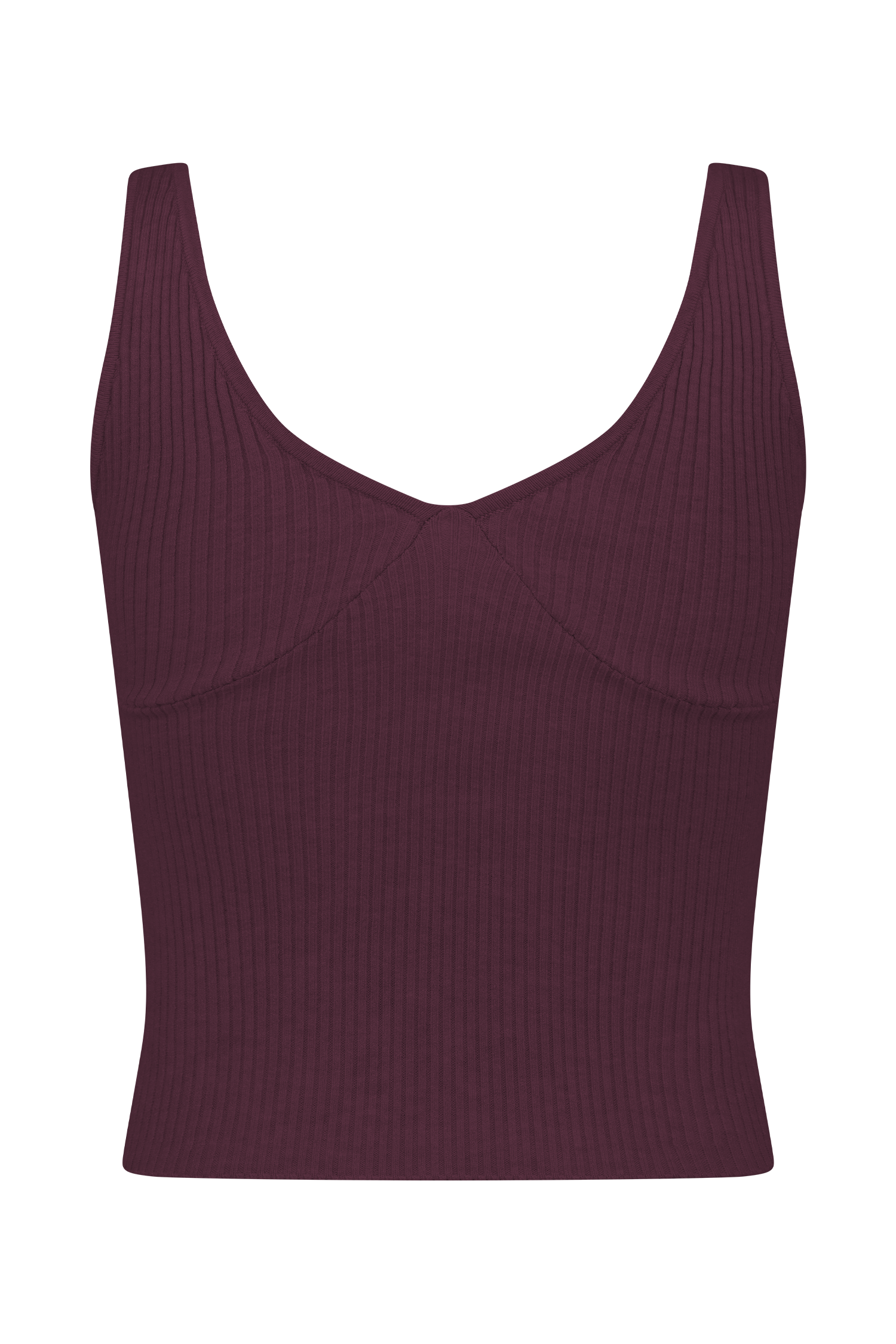 Natalya Ribbed Knit Cami Top - Merlot #7