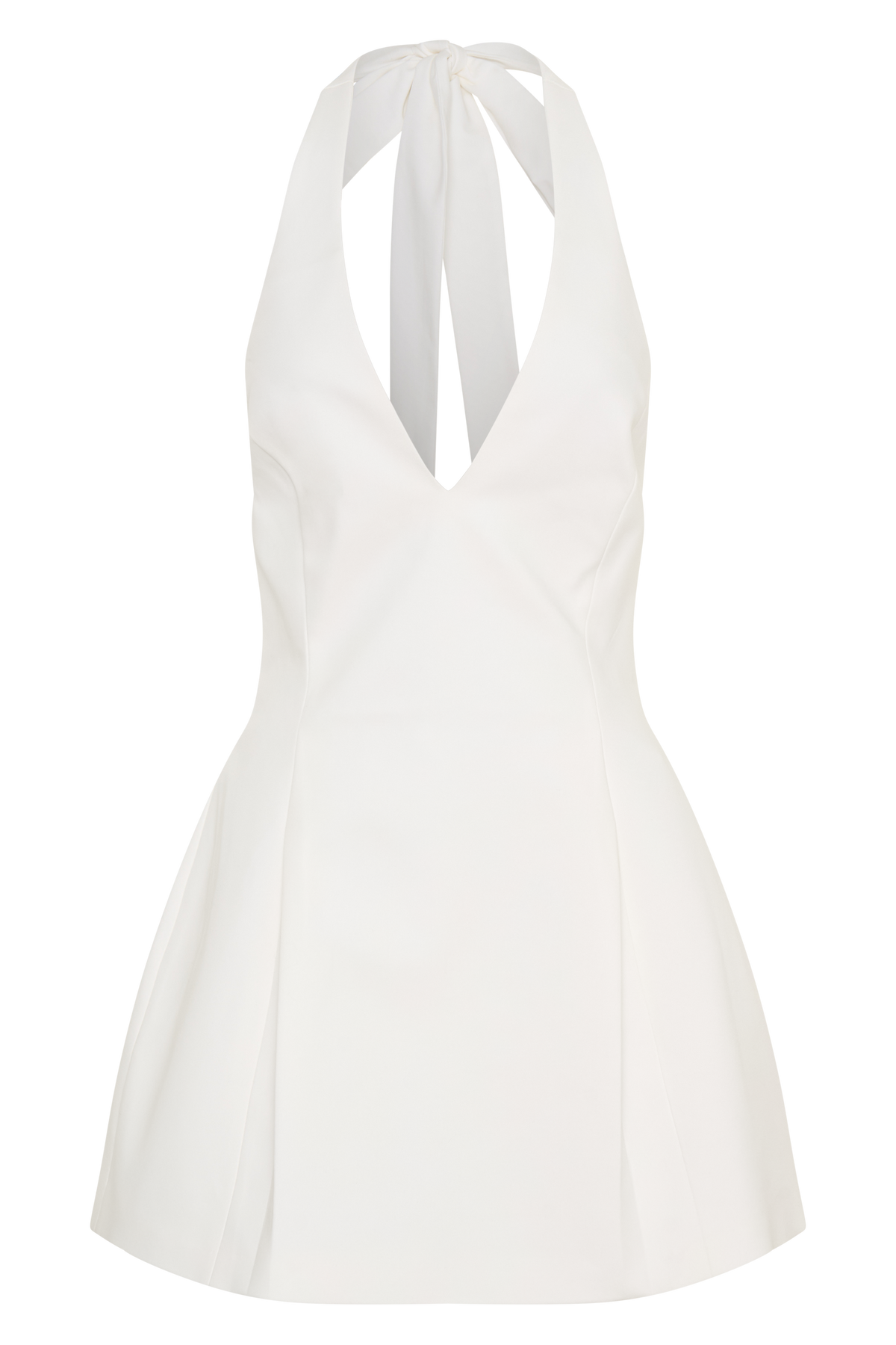 Nelly Halter Neck Cotton Mini Dress - White