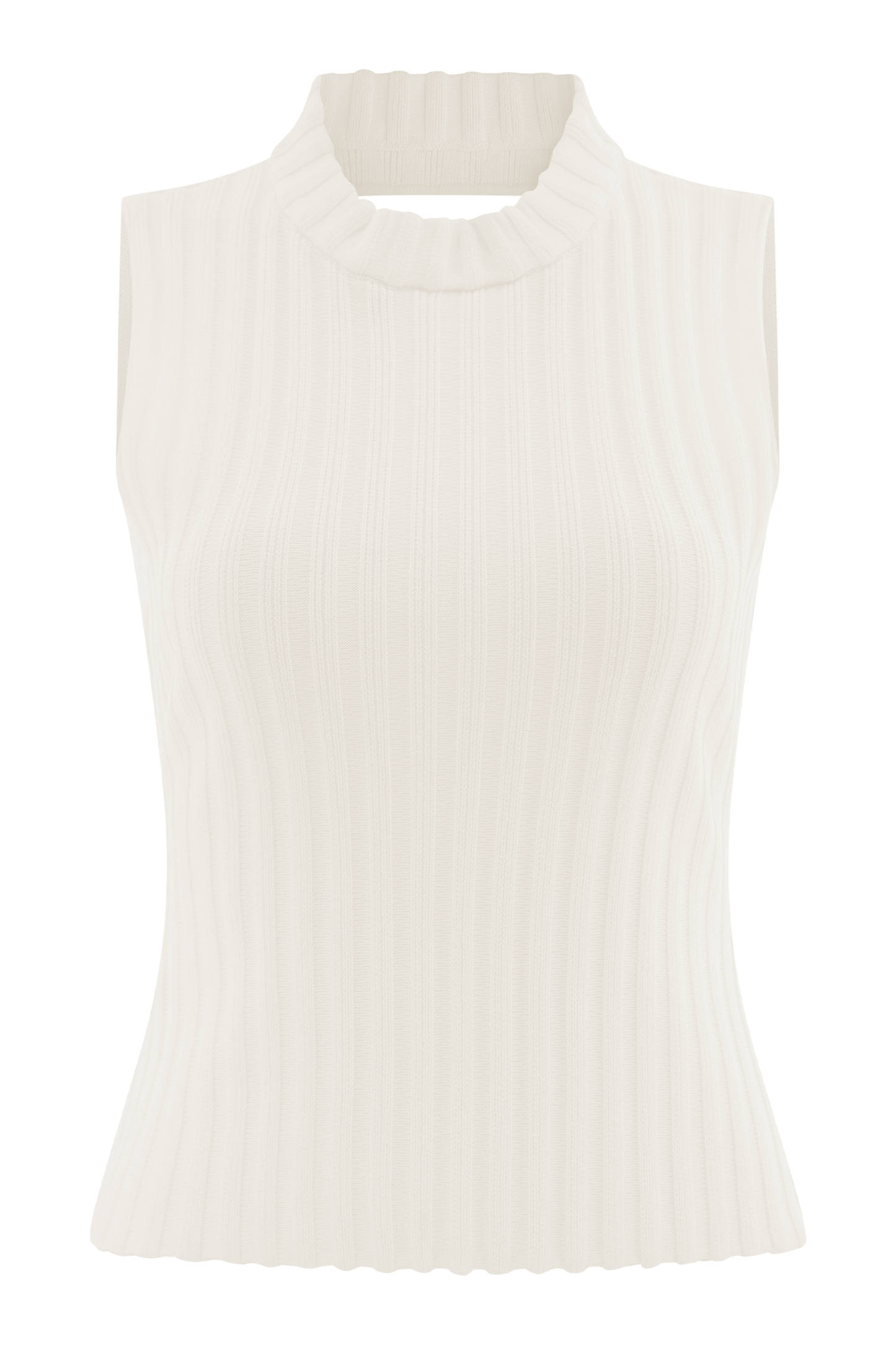 Oona Turtle Neck Knit Top - Ivory