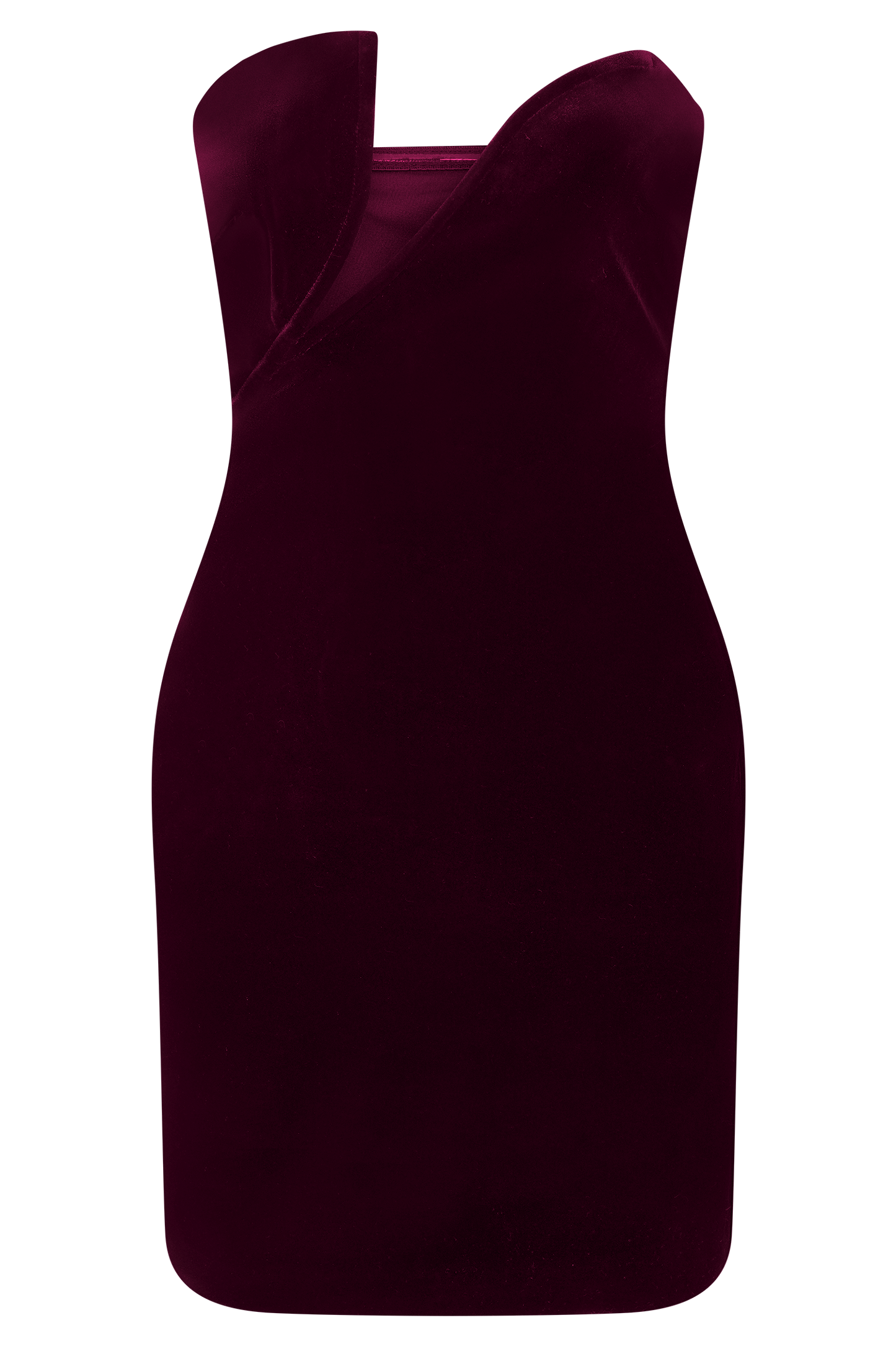 Paulina Velvet Strapless Mini Dress - Wine