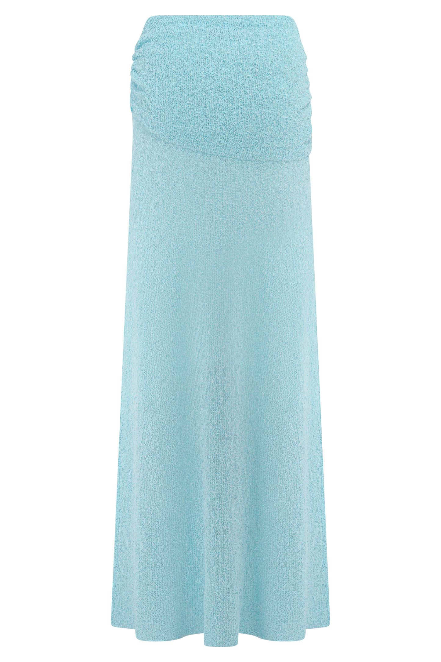 Petra Ruched Knit Maxi Skirt - Light Blue