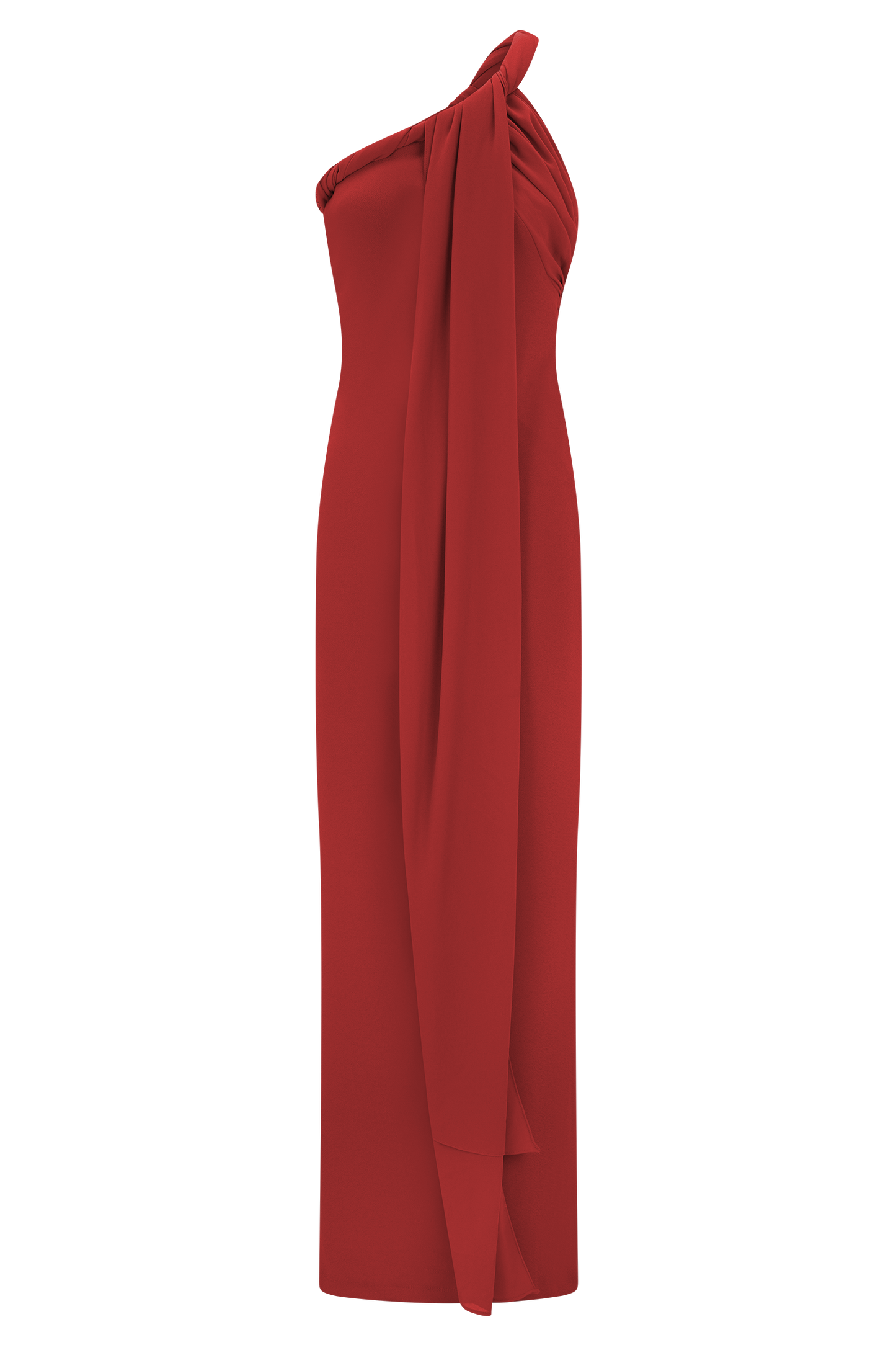 Philippa Knotted Crepe Maxi Dress - Ruby