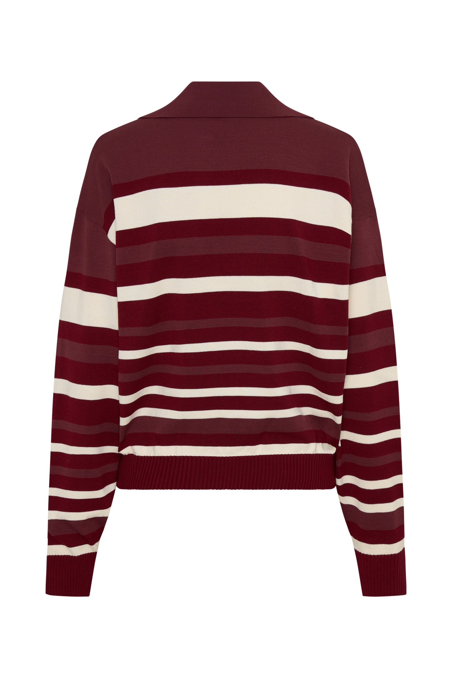 Philly Stripe Long Sleeve Knit Jumper - Burgundy/Cream