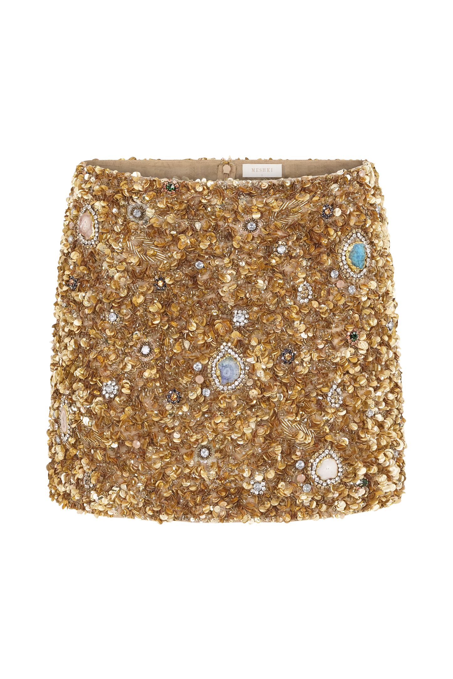 Porter Hand Beaded Mini Skirt - Gold