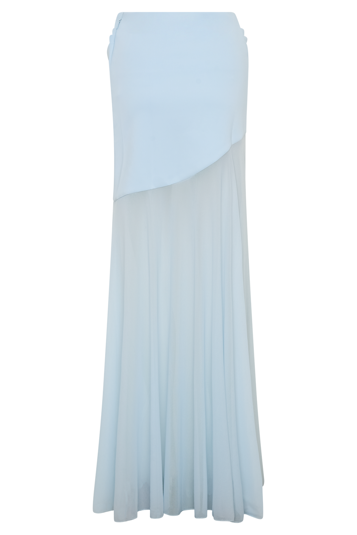 Portia Scuba And Mesh Maxi Skirt - Pale Blue