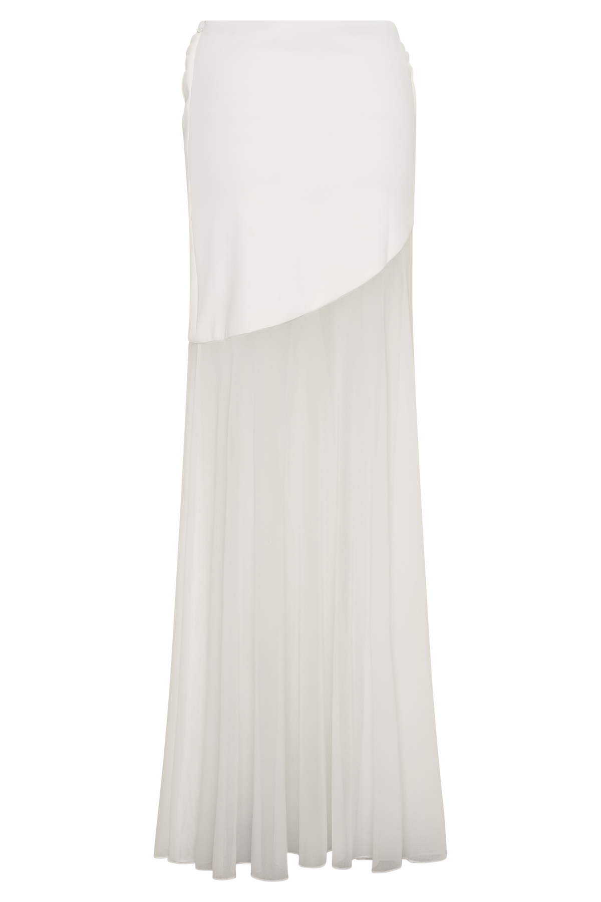 Portia Scuba And Mesh Maxi Skirt - White