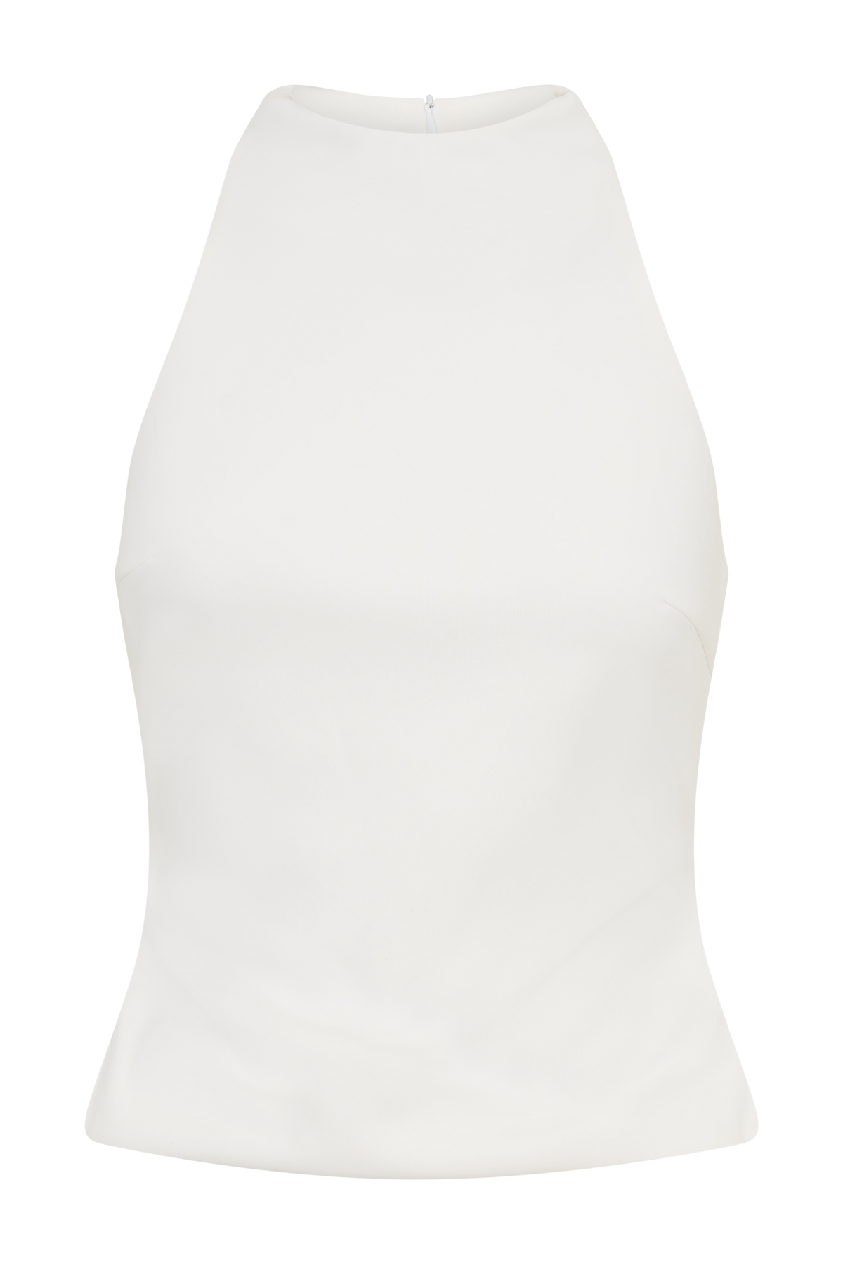 Portia Scuba Sleeveless Top - White