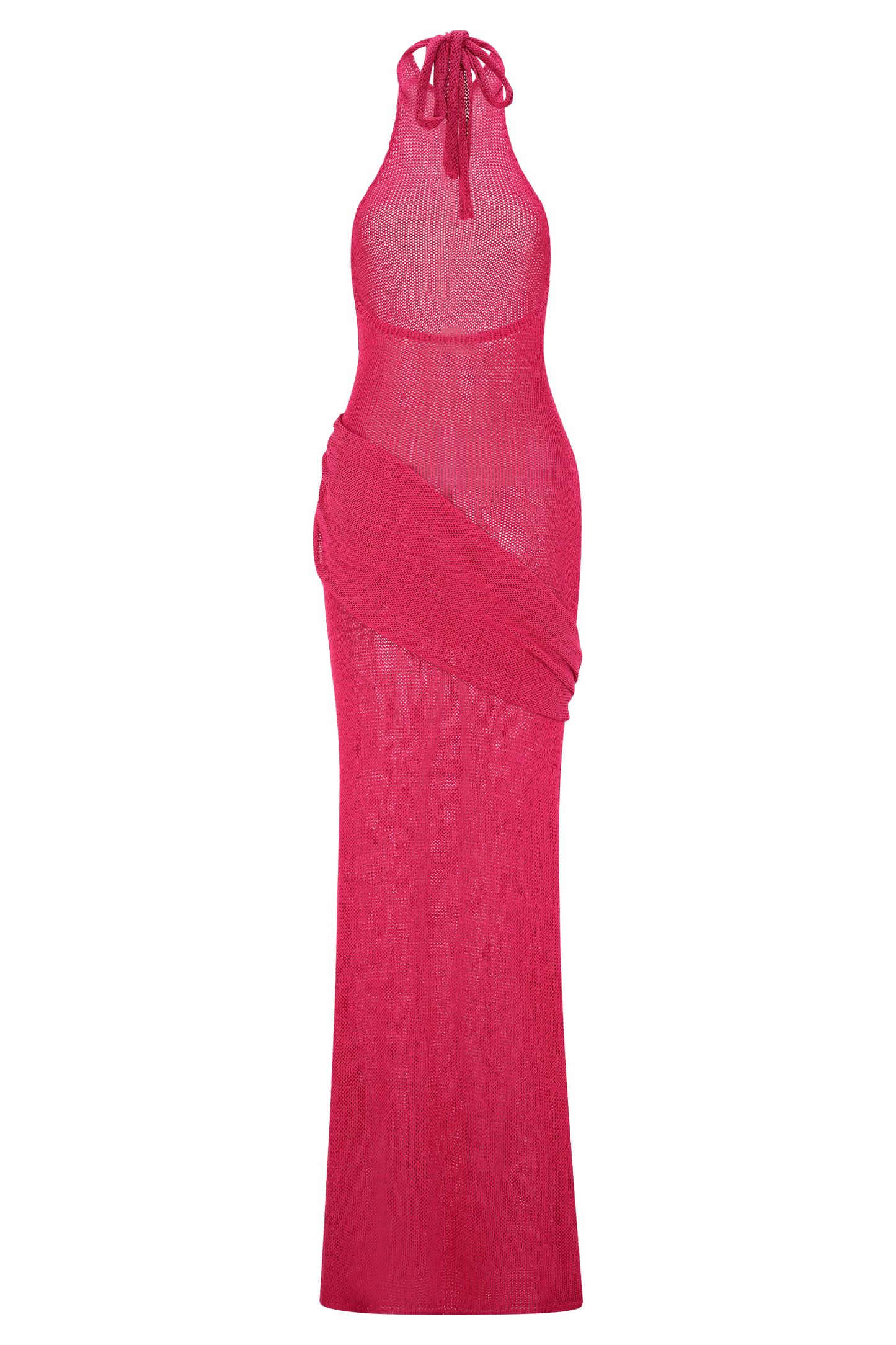 Reece Halter Knit Maxi Dress - Dragonfruit