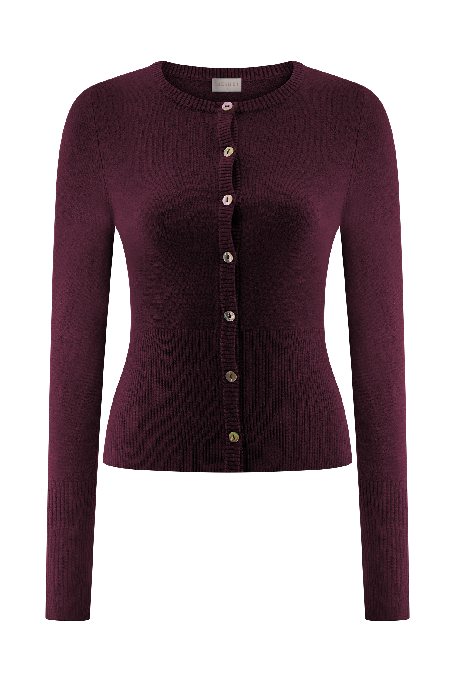 Reese Fitted Knit Cardigan - Merlot #9
