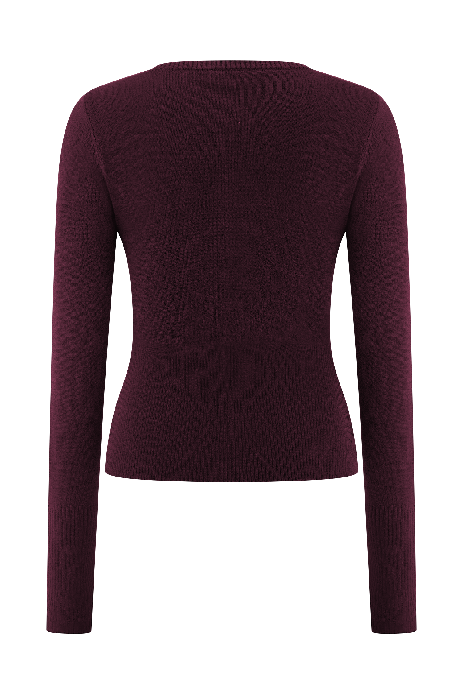 Reese Fitted Knit Cardigan - Merlot #8