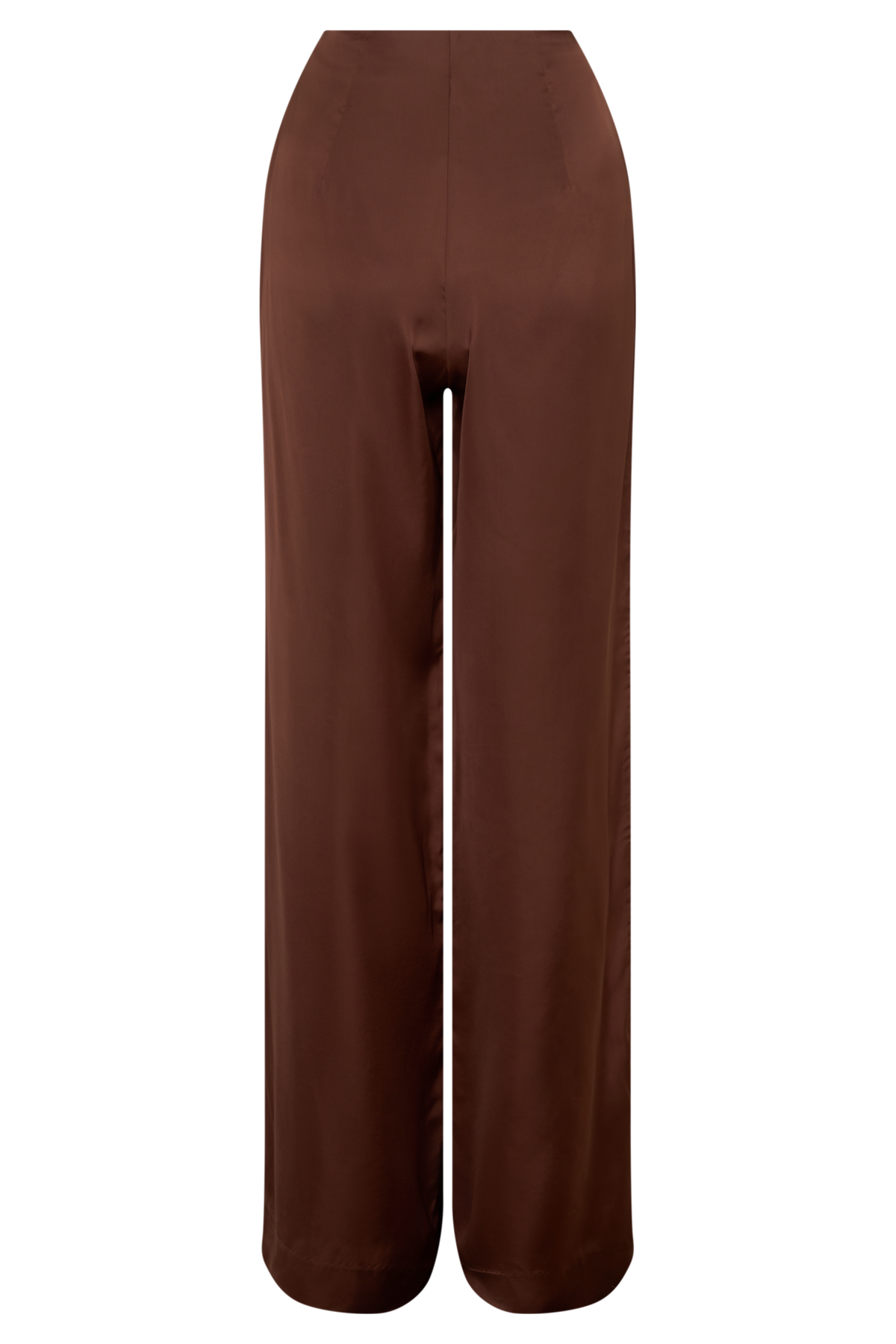 Sydney Straight Leg Satin Pants - Dark Chocolate