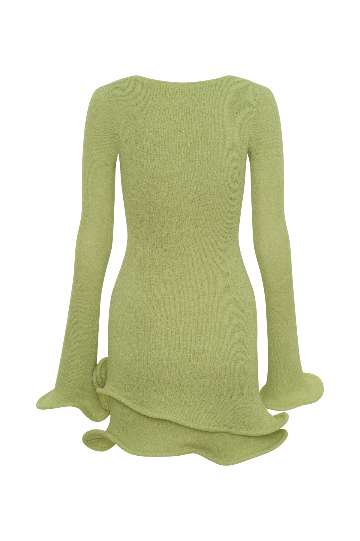 Samira Knit Long Sleeve Mini Dress - Light Olive