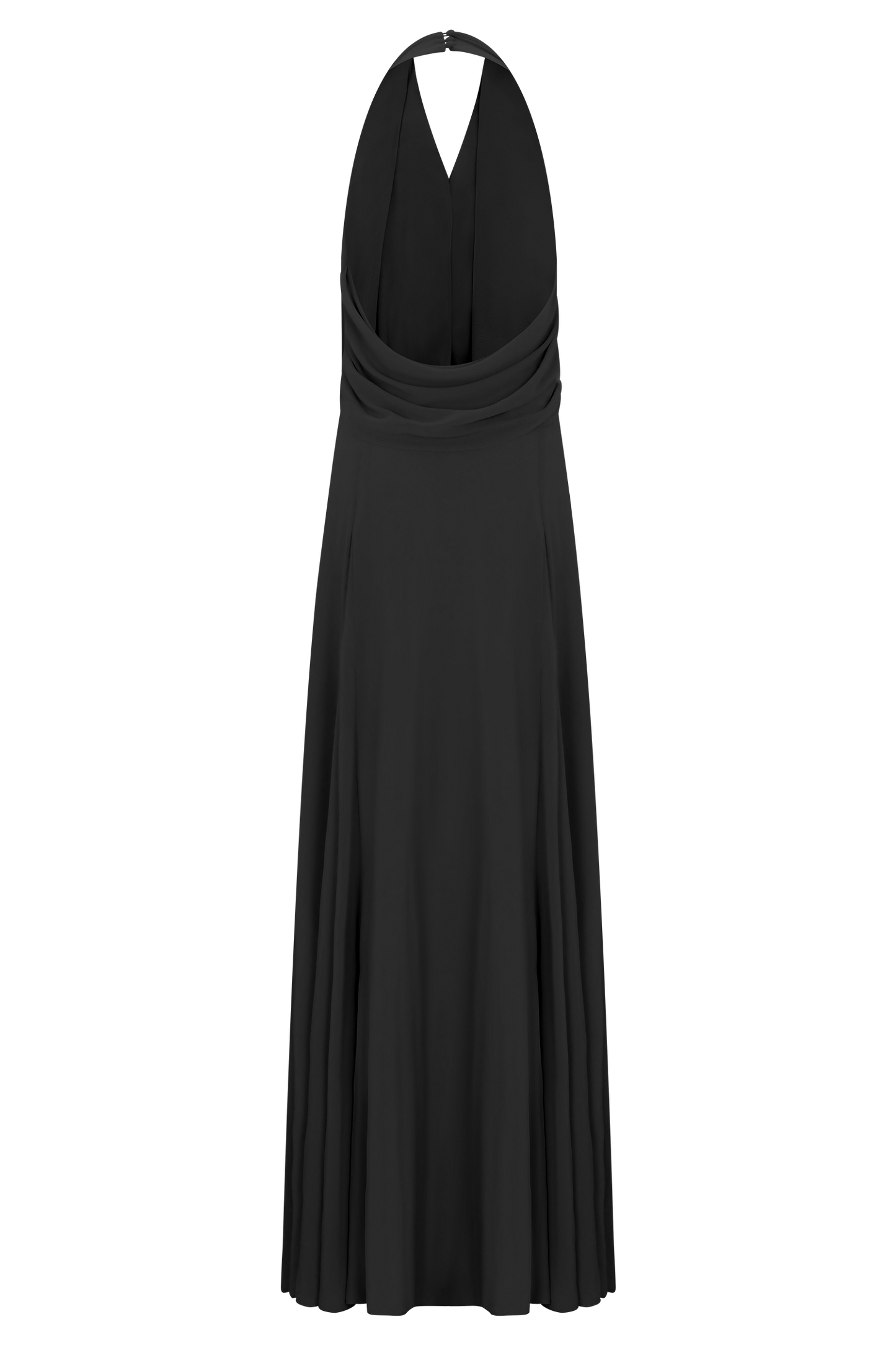 Santal Floral Chiffon Halter Maxi Dress - Black