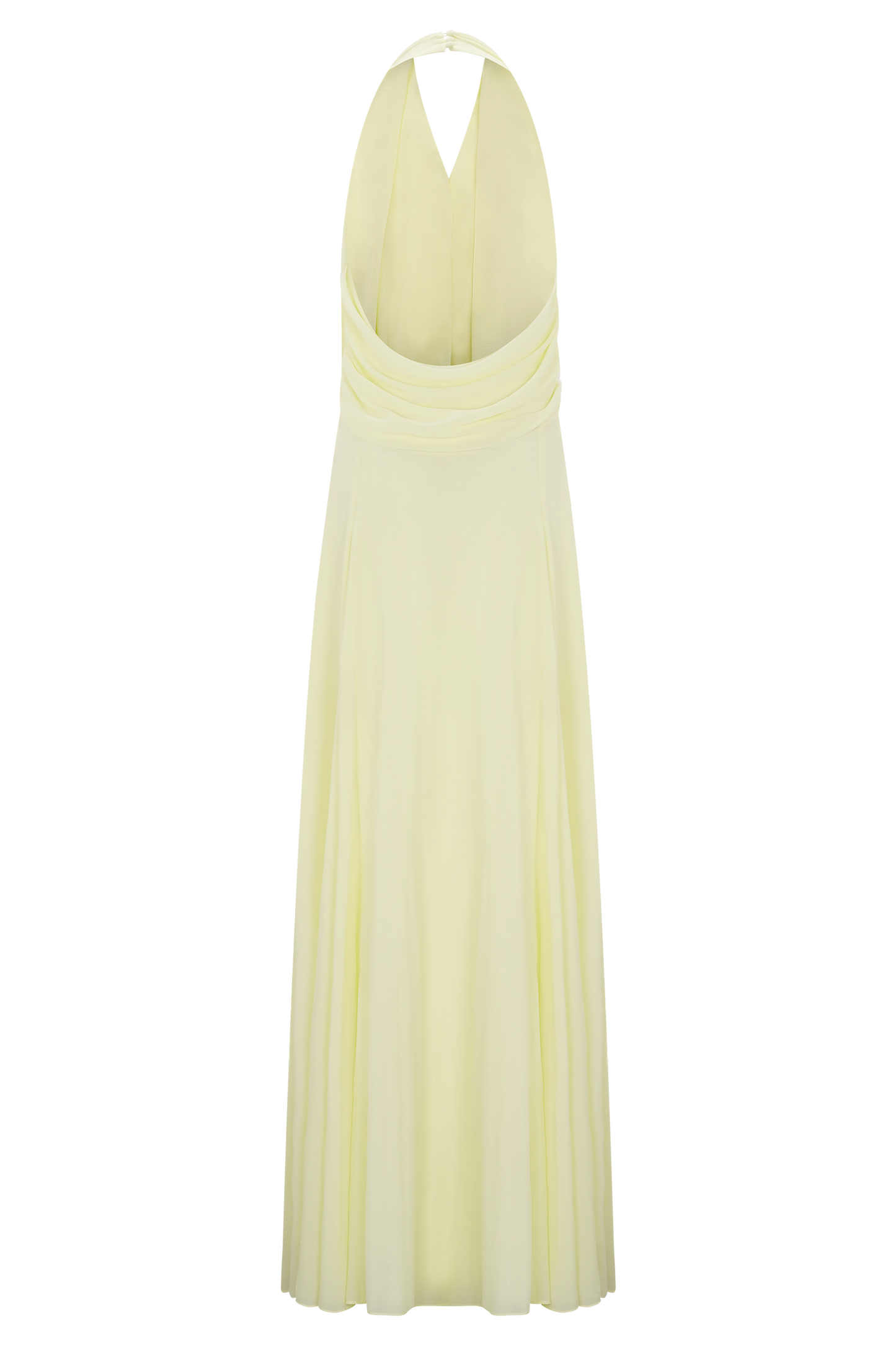 Santal Floral Chiffon Halter Maxi Dress - Lemon