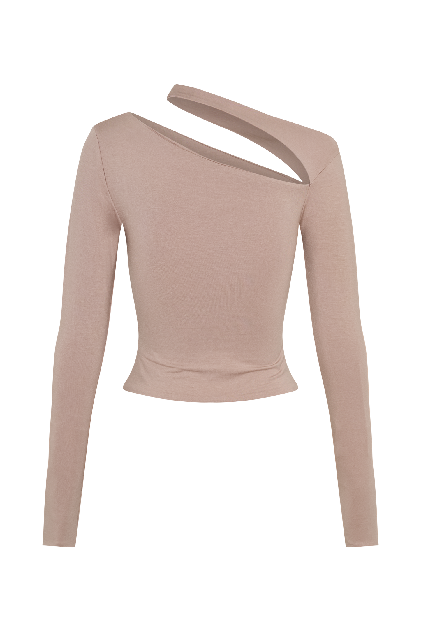 Sasha Modal Long Sleeve Top With Cut Out - Mushroom