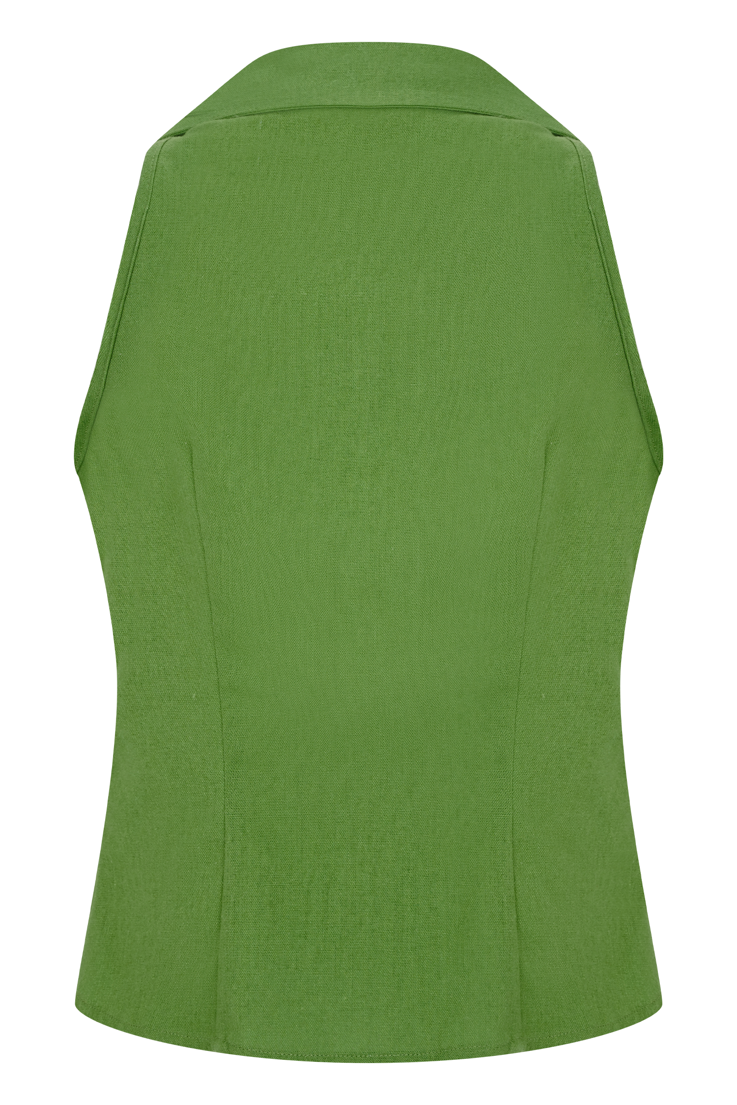 Scout Sleeveless Linen Shirt - Green #8